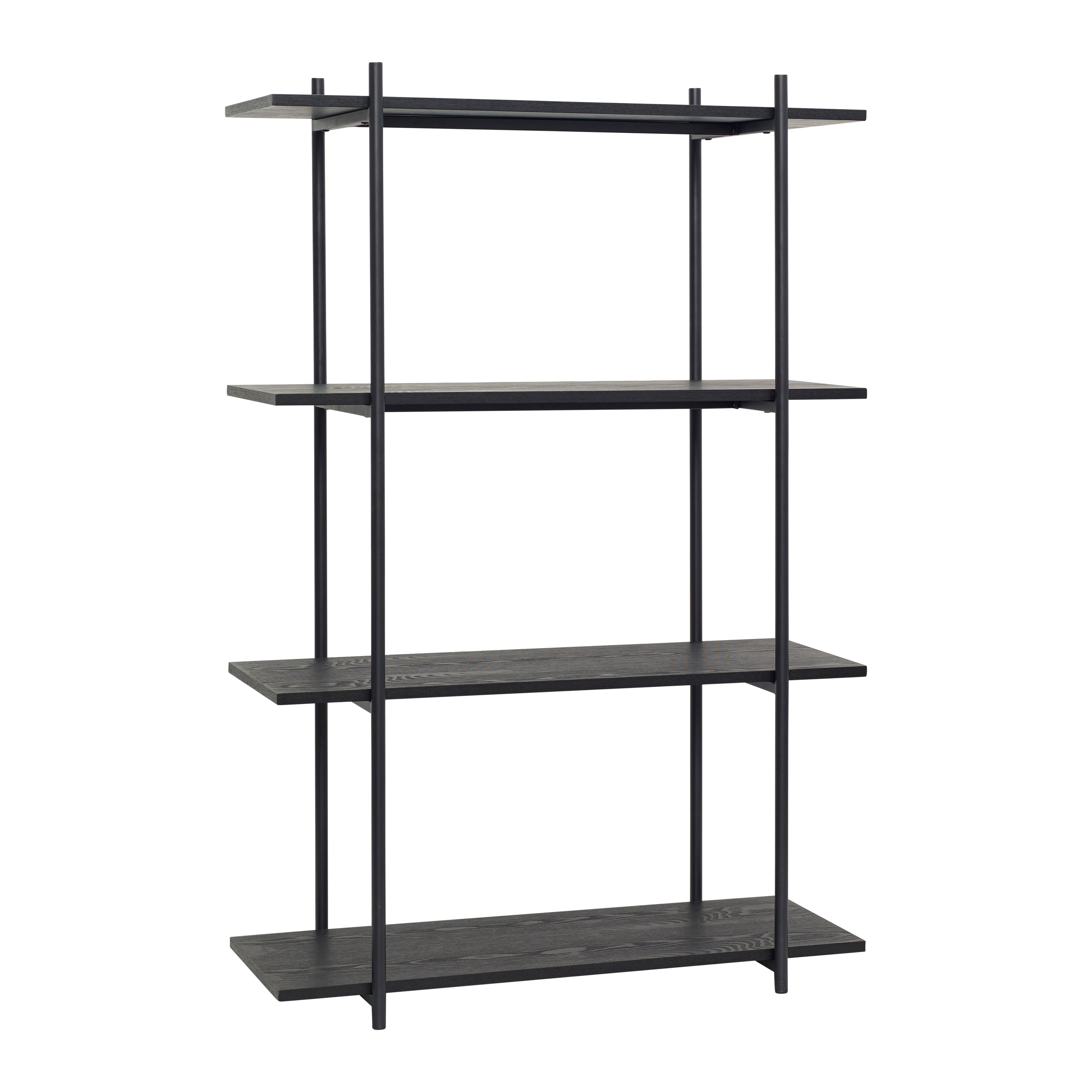 Normhylle enkelt stort svart - 100x39xh150cm
