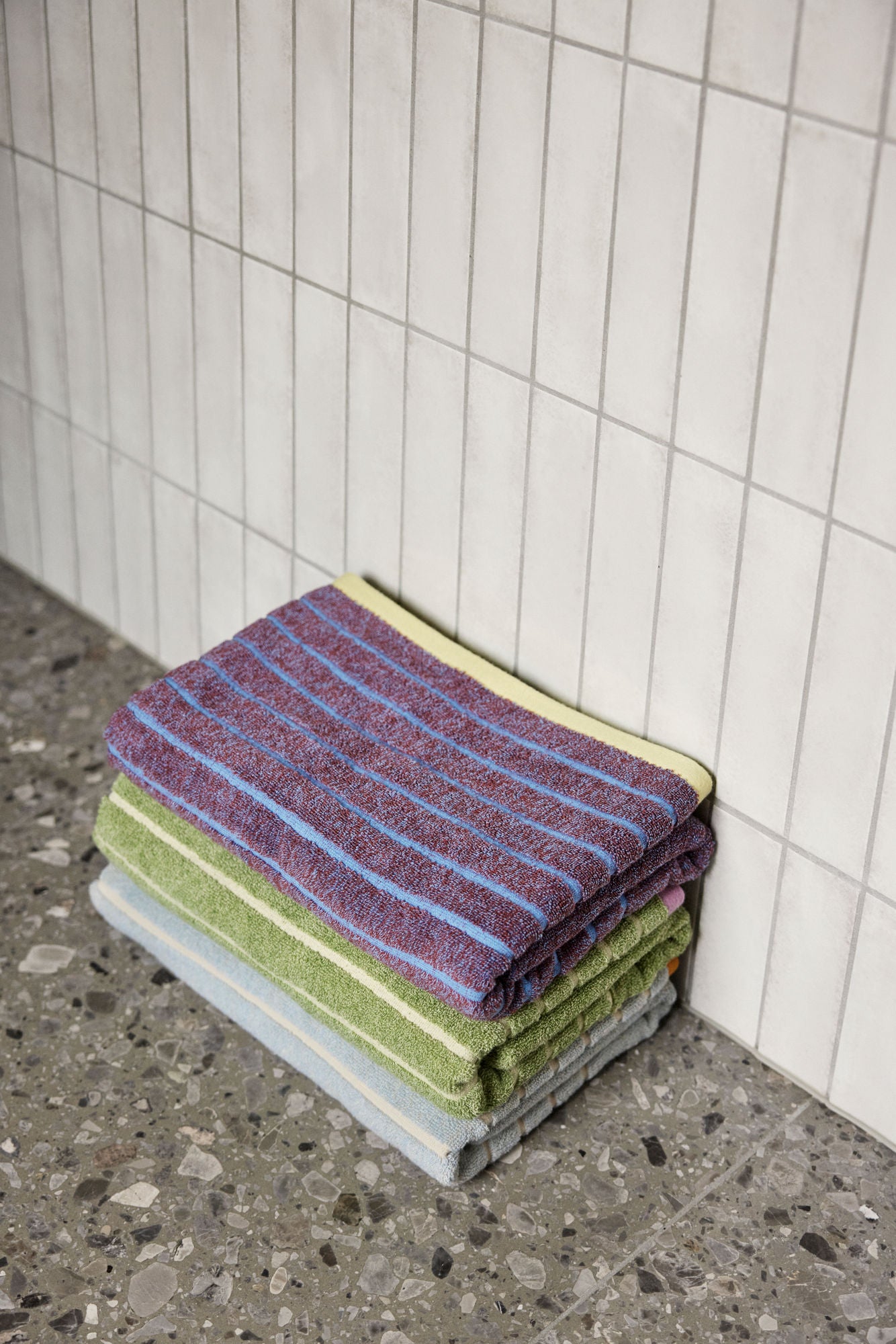 Hübsch promenade håndkle stor lilla/blå