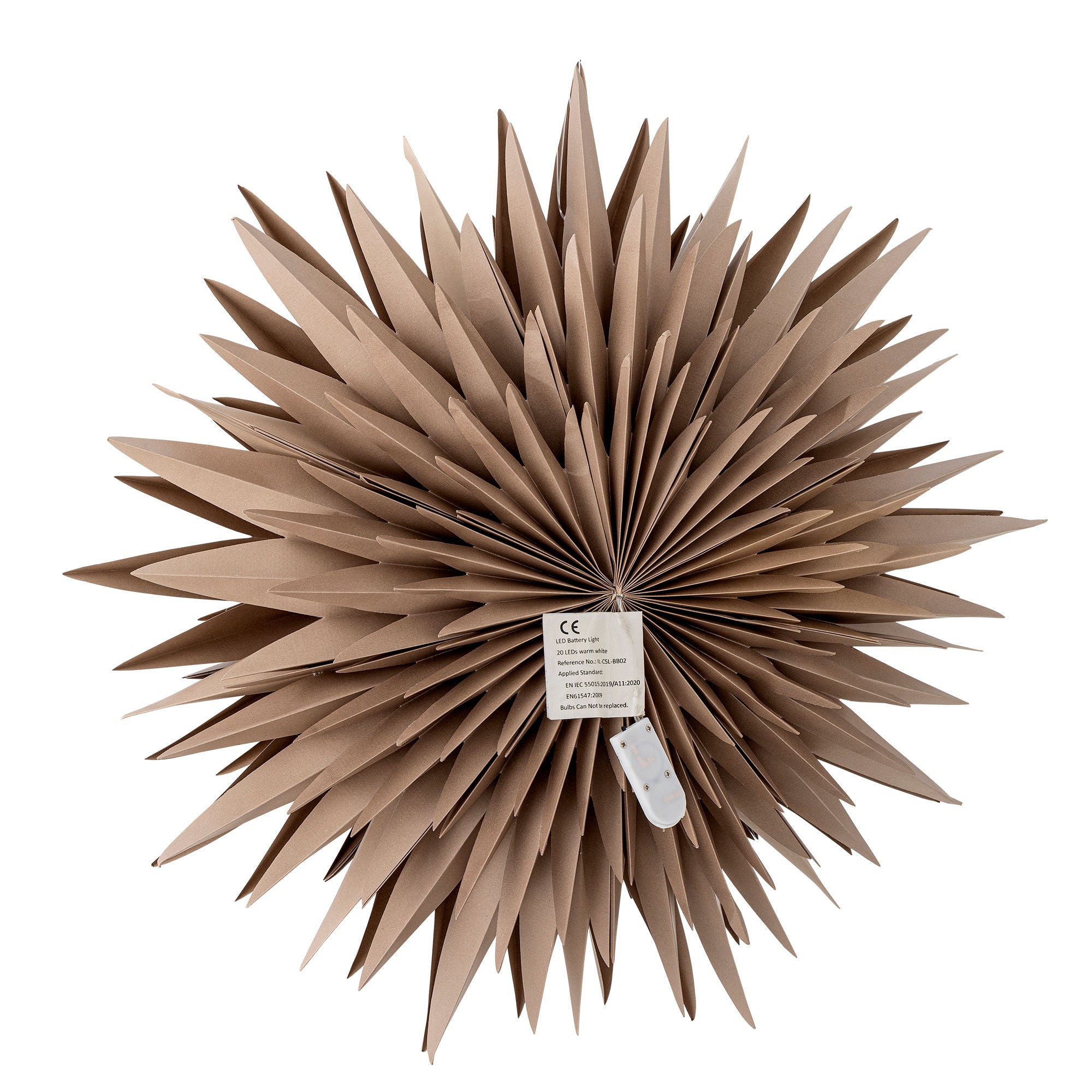 Bloomingville Elijas stjerne m/lys, brun, FSC® -blanding, papir