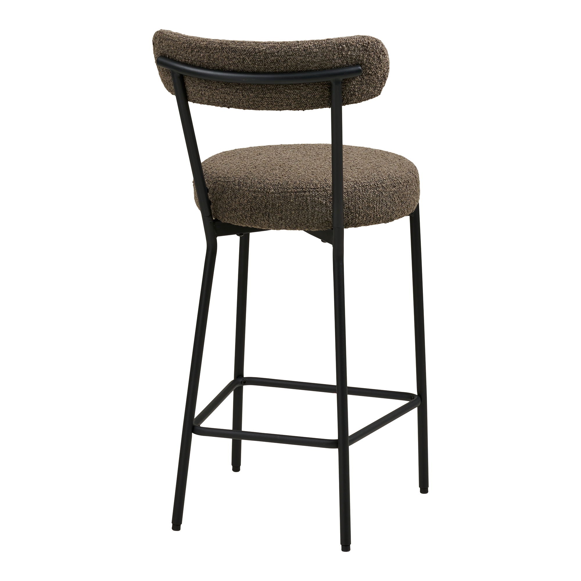 Badalona Counter Chair - Counter Chair, Bouklé, Brown, Black Legs HN1064