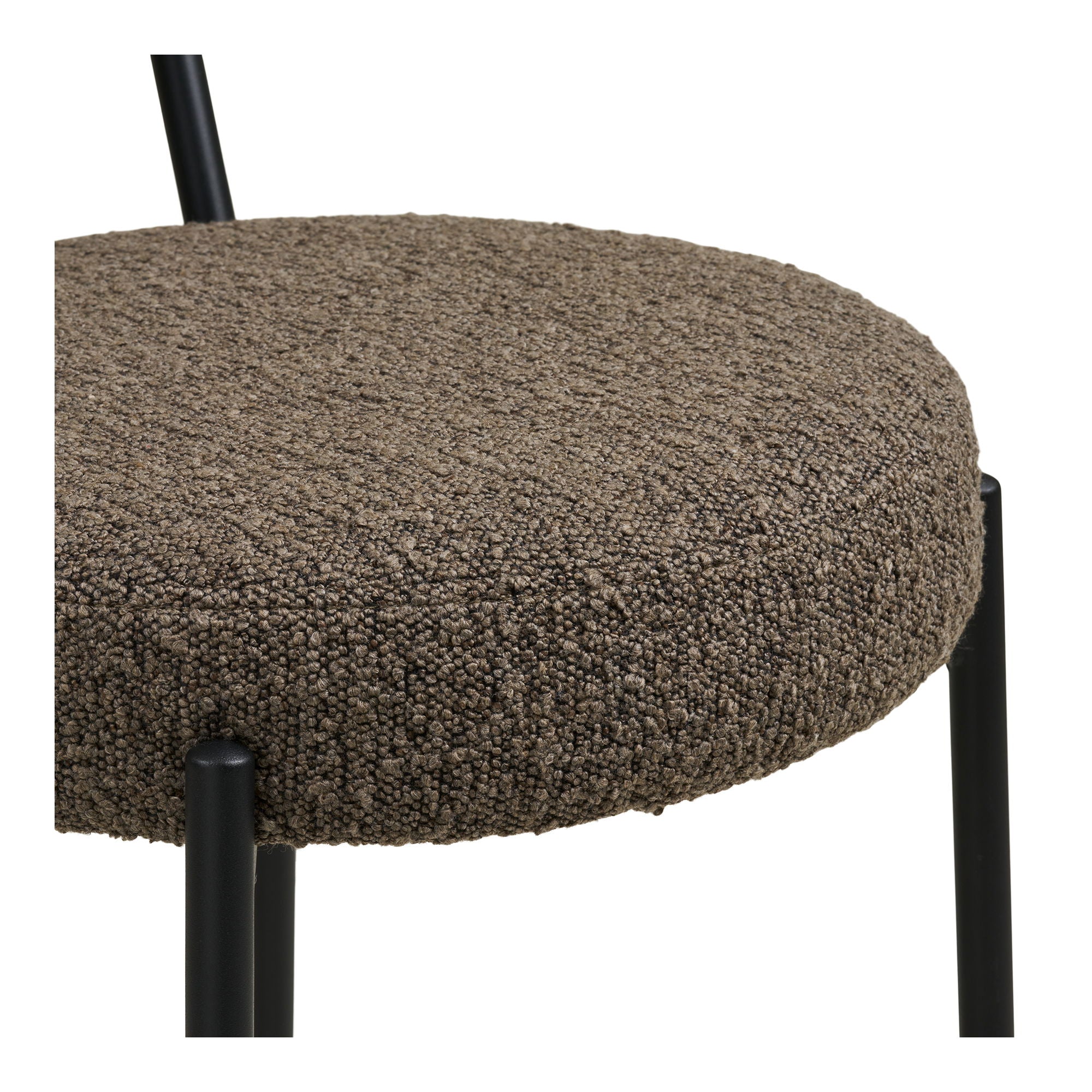 Badalona Counter Chair - Counter Chair, Bouklé, Brown, Black Legs HN1064