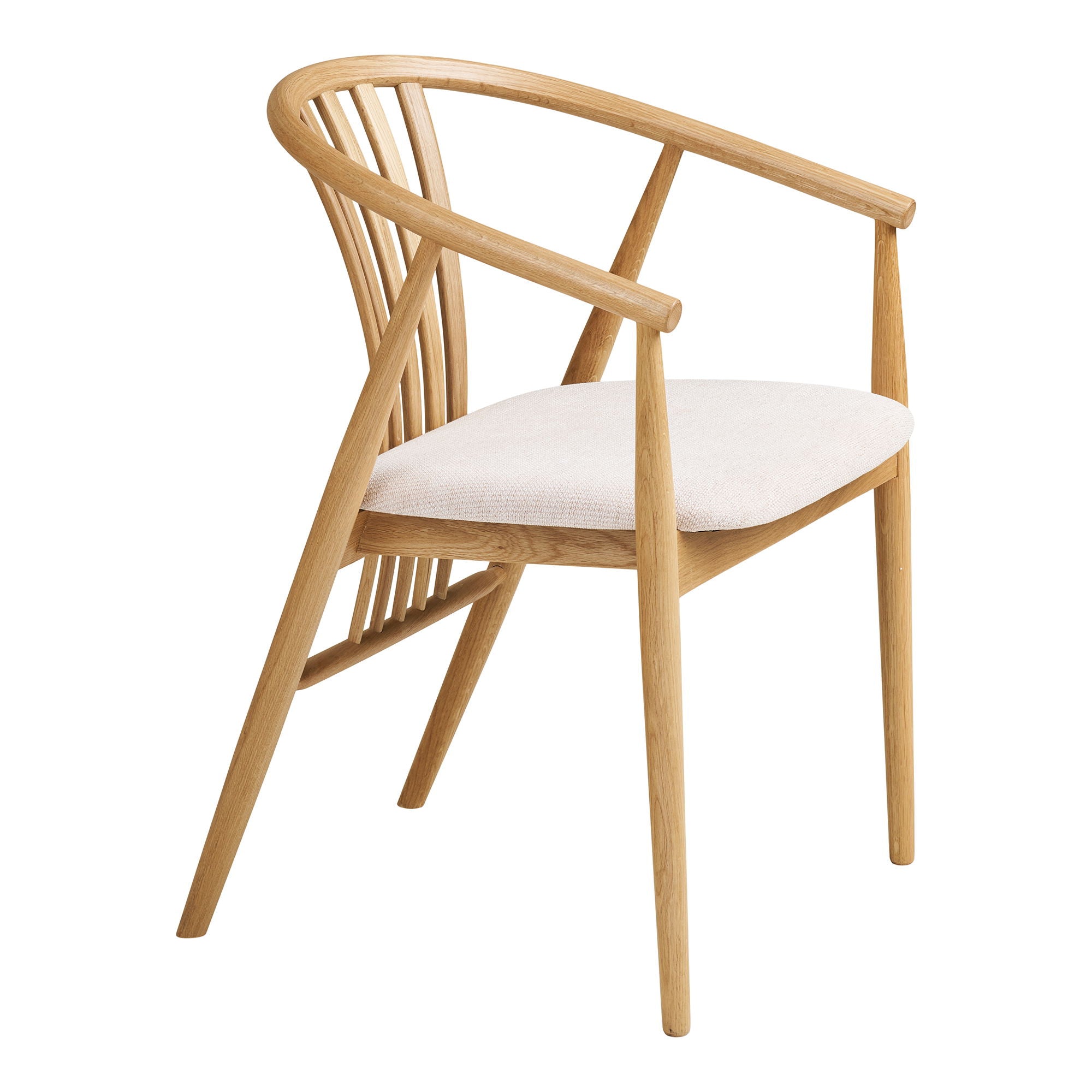 Agustin spisebordstol - spisebordstol, eik med stoffsete, natur/sand HN1286