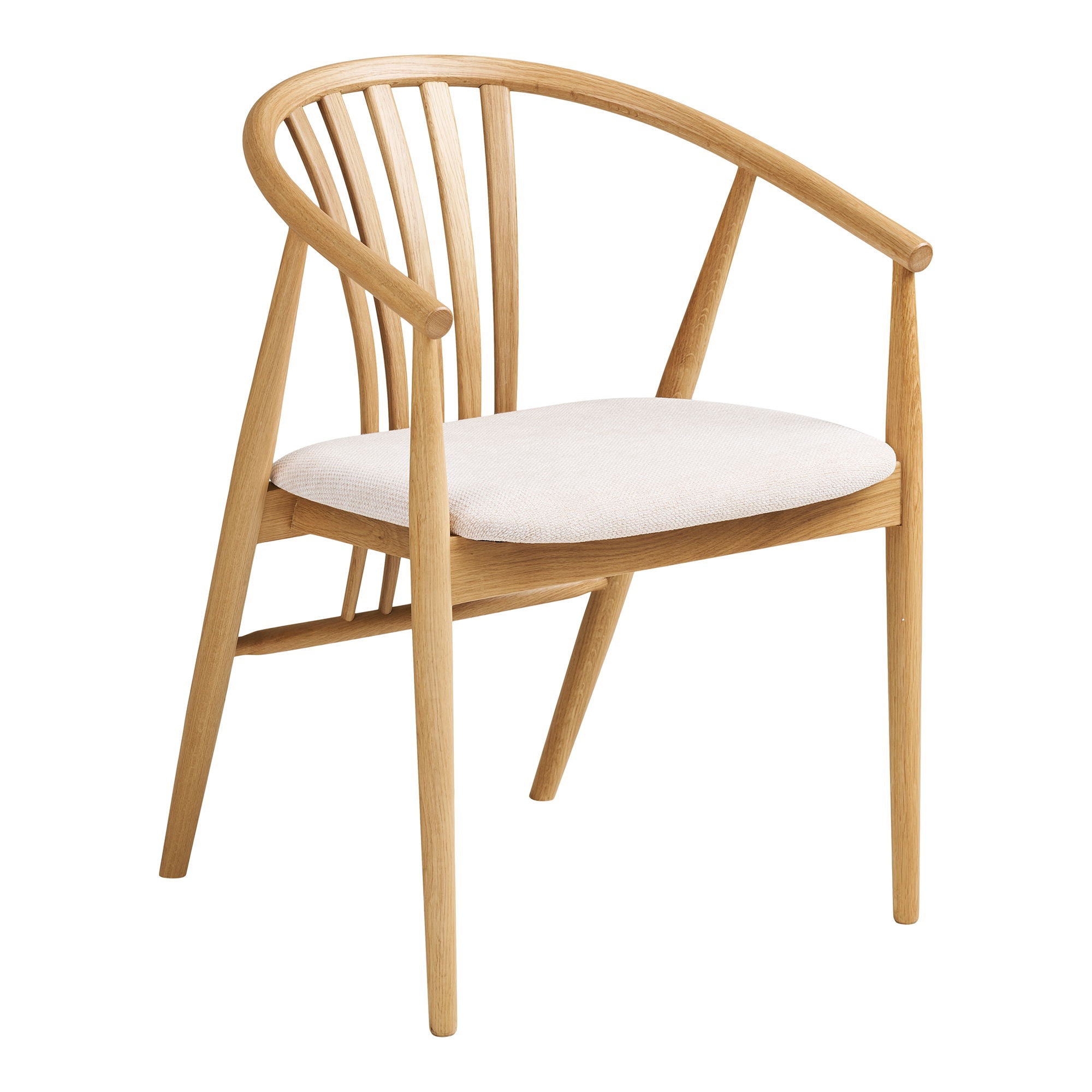 Agustin spisebordstol - spisebordstol, eik med stoffsete, natur/sand HN1286