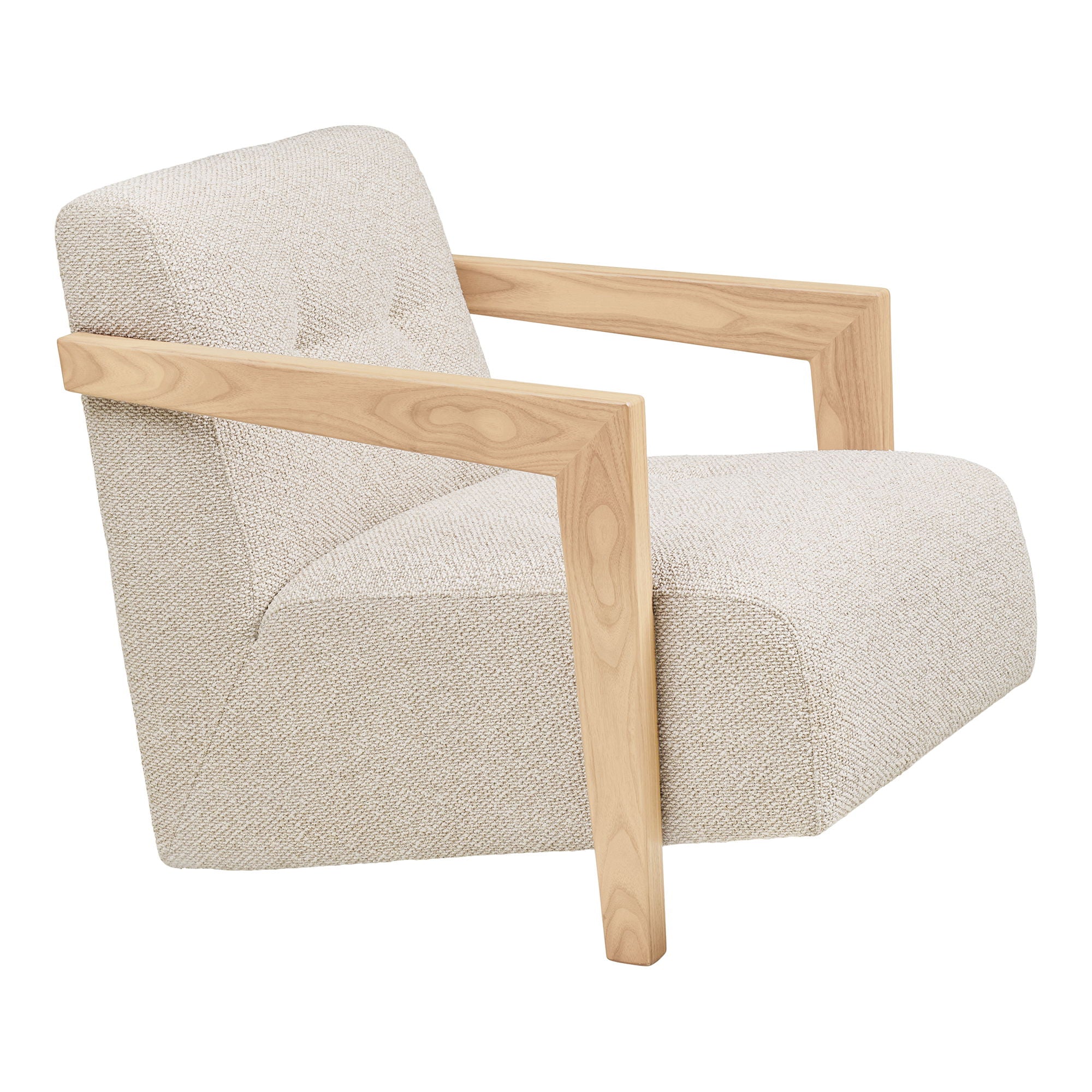 Caracas Lounge Chair - Lounge Chair with Armrests, Oak, Beige HN1321