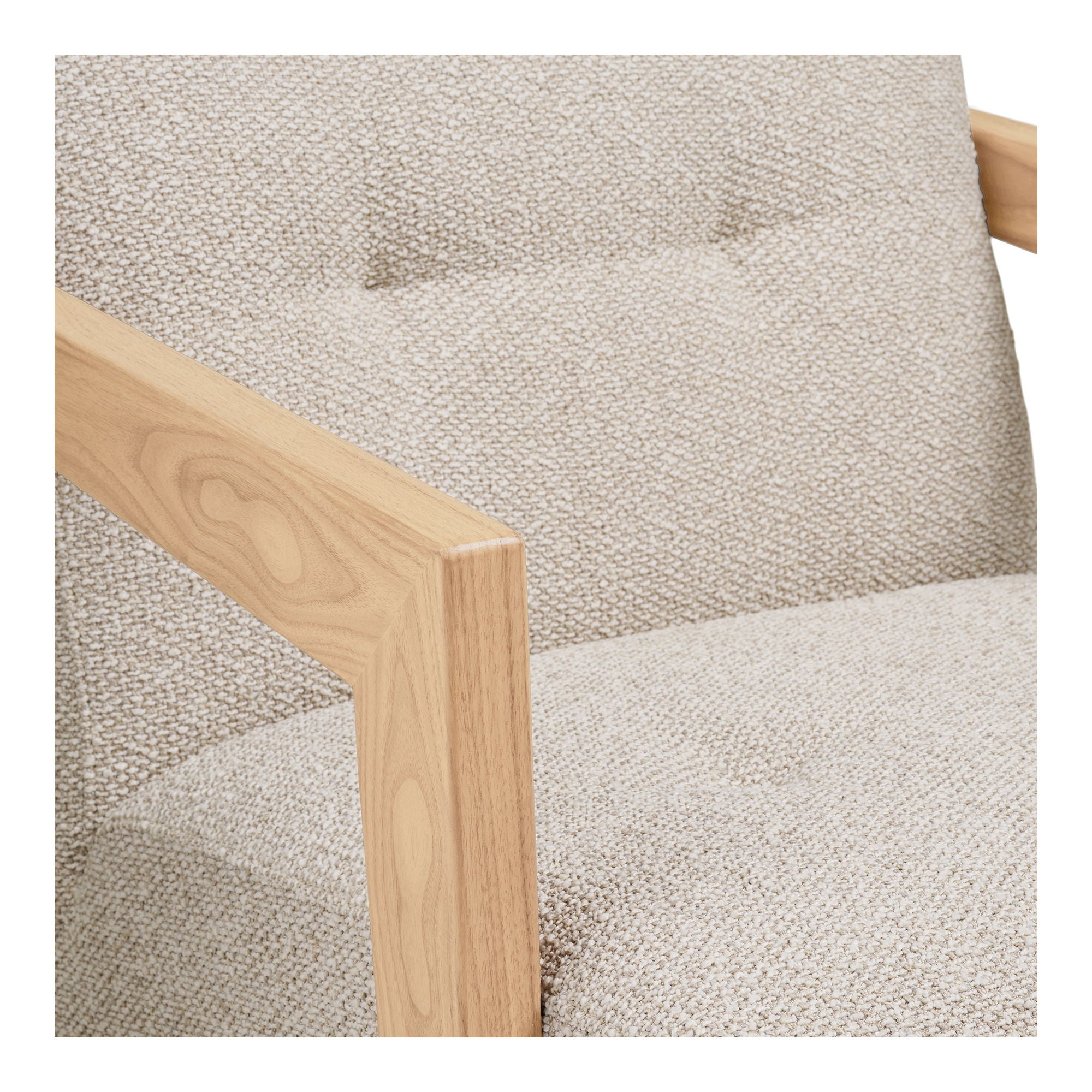 Caracas Lounge Chair - Lounge Chair with Armrests, Oak, Beige HN1321