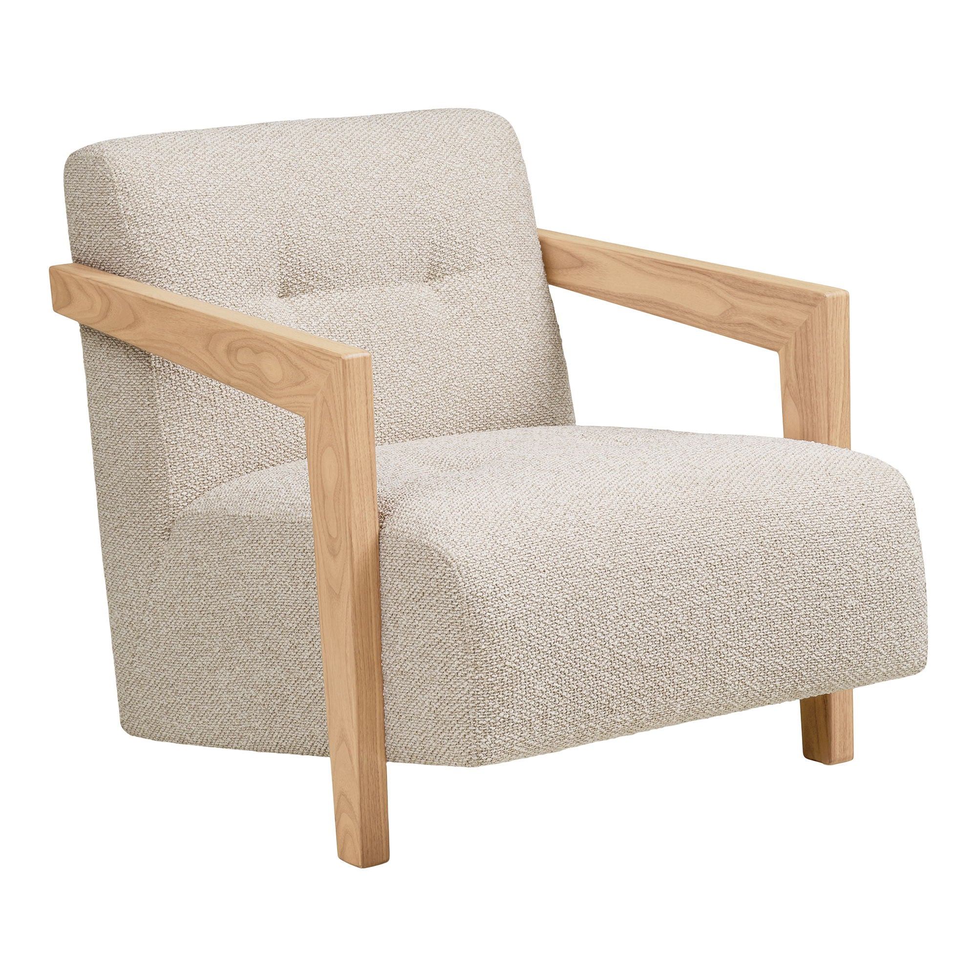 Caracas Lounge Chair - Lounge Chair with Armrests, Oak, Beige HN1321