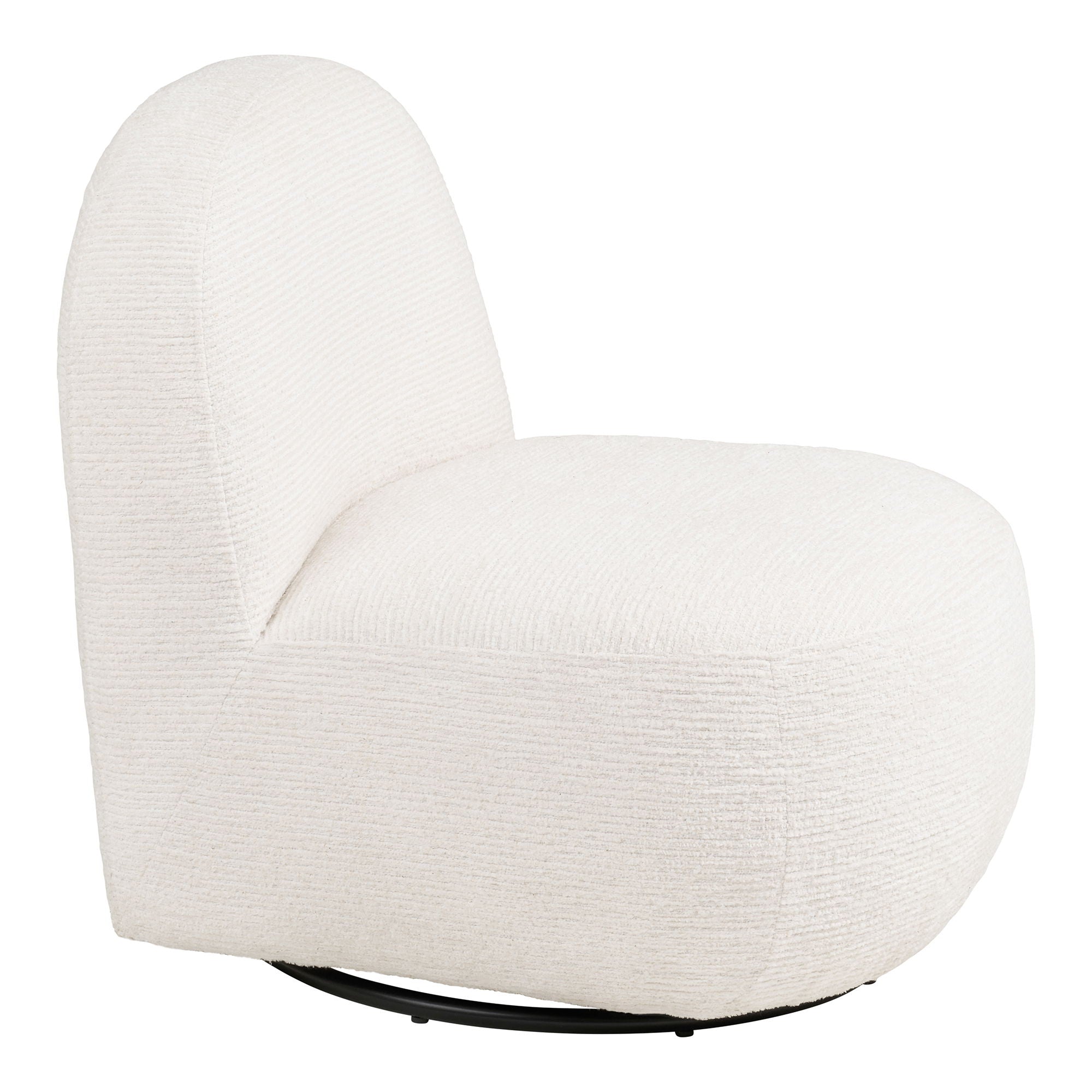 Milo Lounge Chair - Lounge Chair with Swivel Function, Off White HN1081