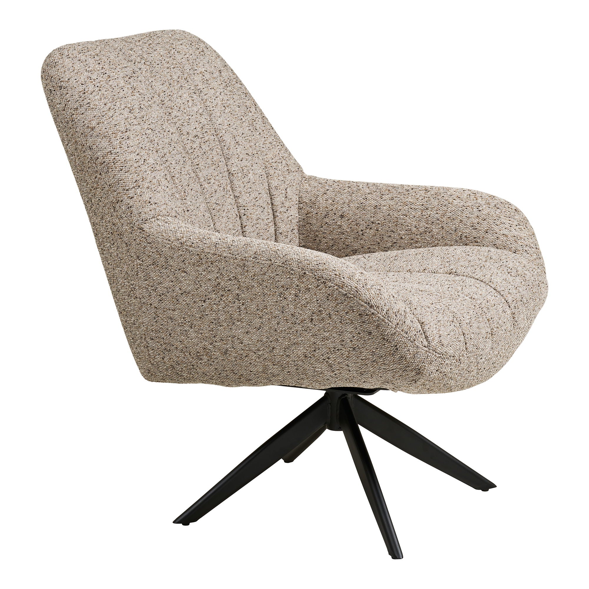 Grandola Lounge Chair - Lounge Chair with Swivel Foot, Grey, Black Legs HN1086