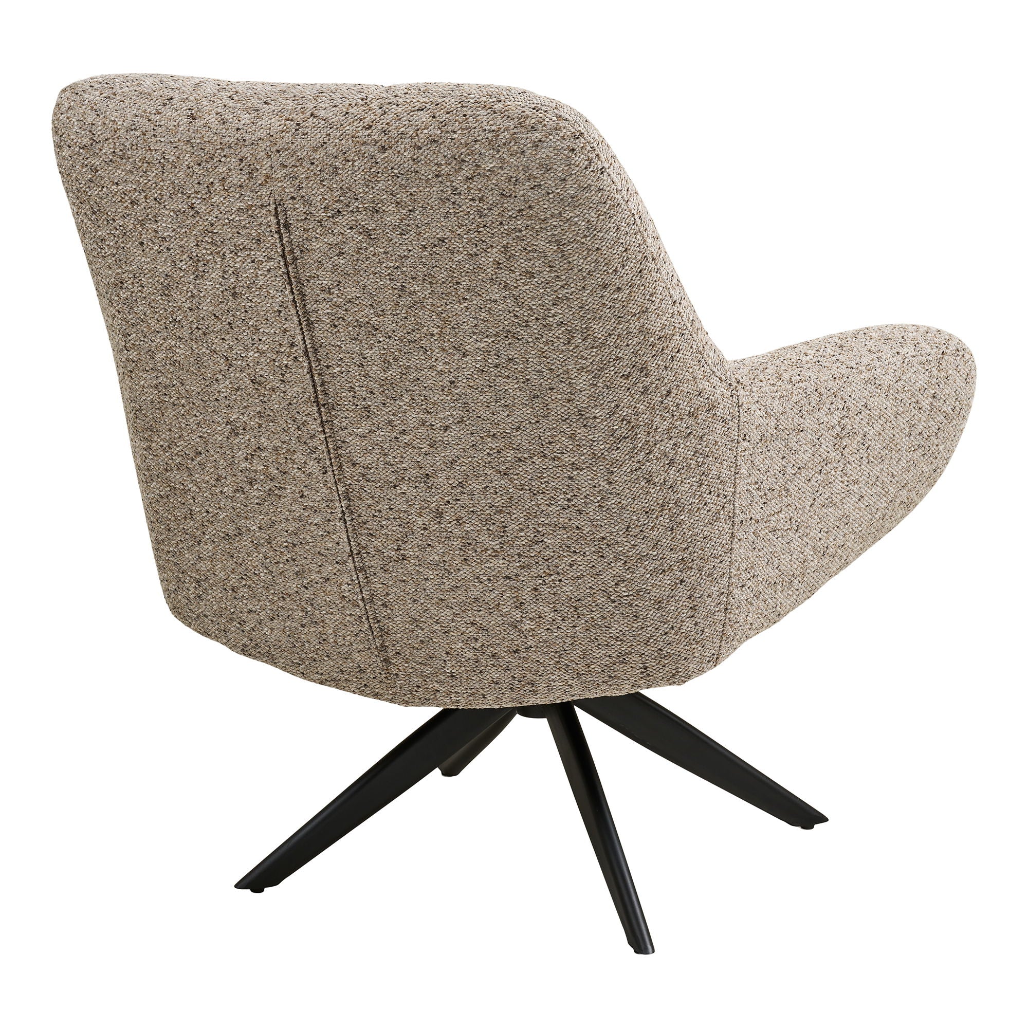 Grandola Lounge Chair - Lounge Chair with Swivel Foot, Grey, Black Legs HN1086
