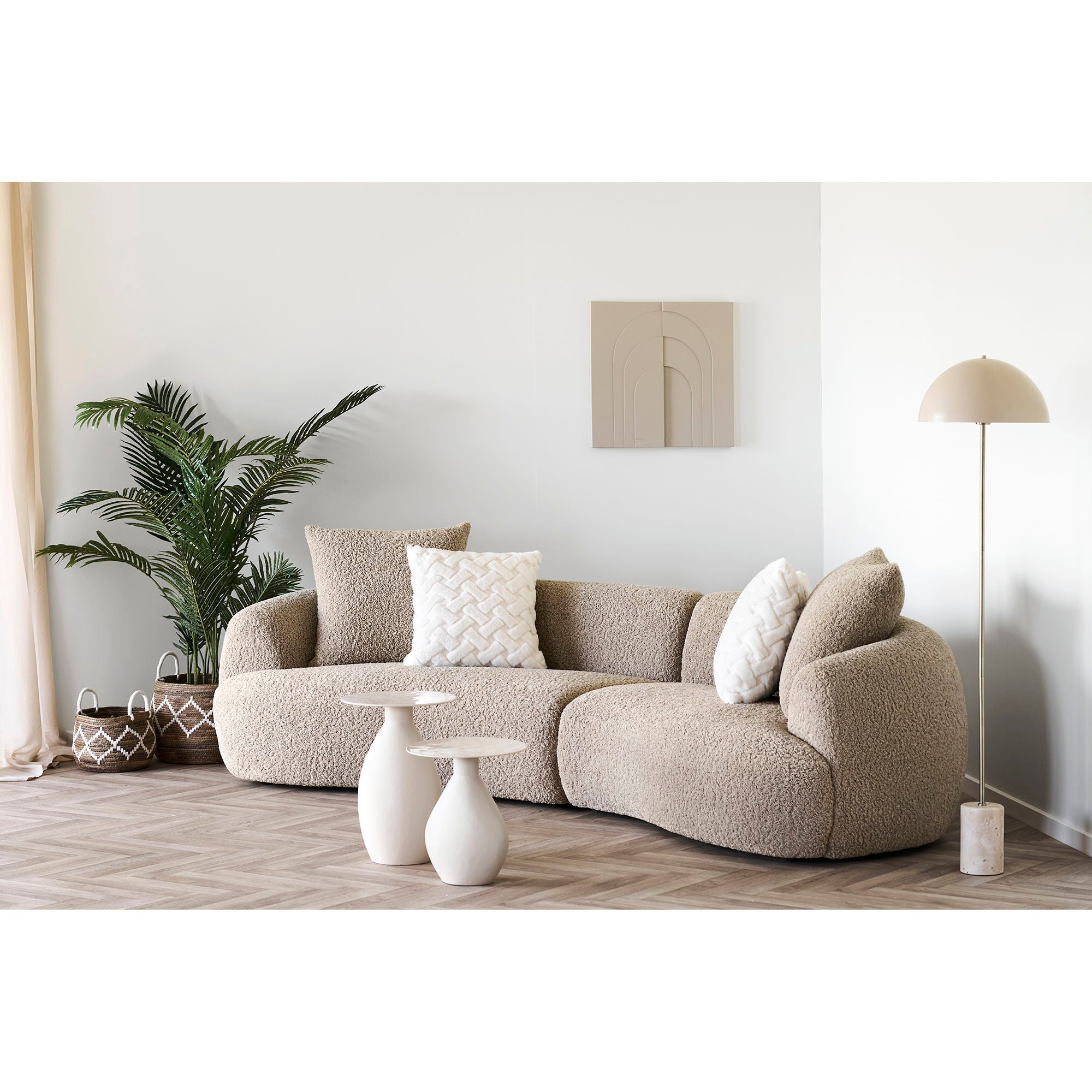 Dali Sofa - Sofa med 4 puter, lysebrun