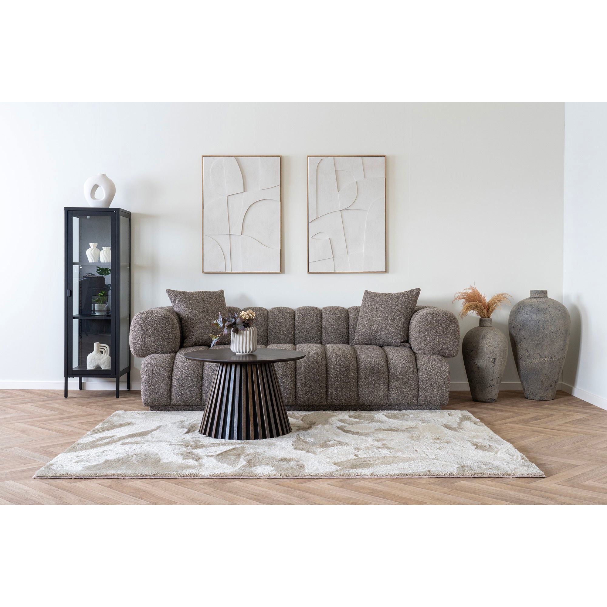 Sofa med 2 puter, brun, hn1296
