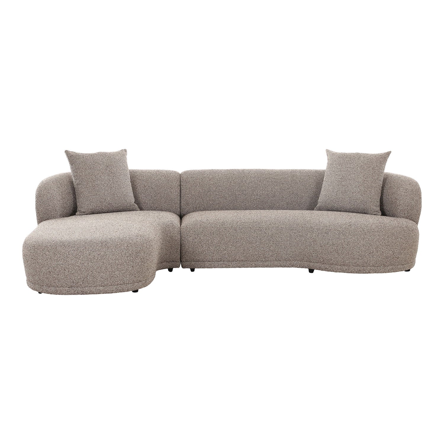 Sofa med 2 puter, venstre -wing, brun, hn1299