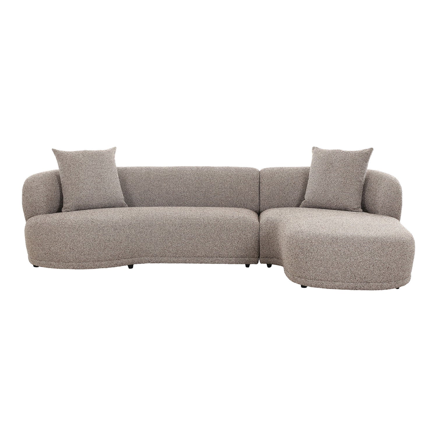 Sofa med 2 puter, høyre -wing, brun, hn1299