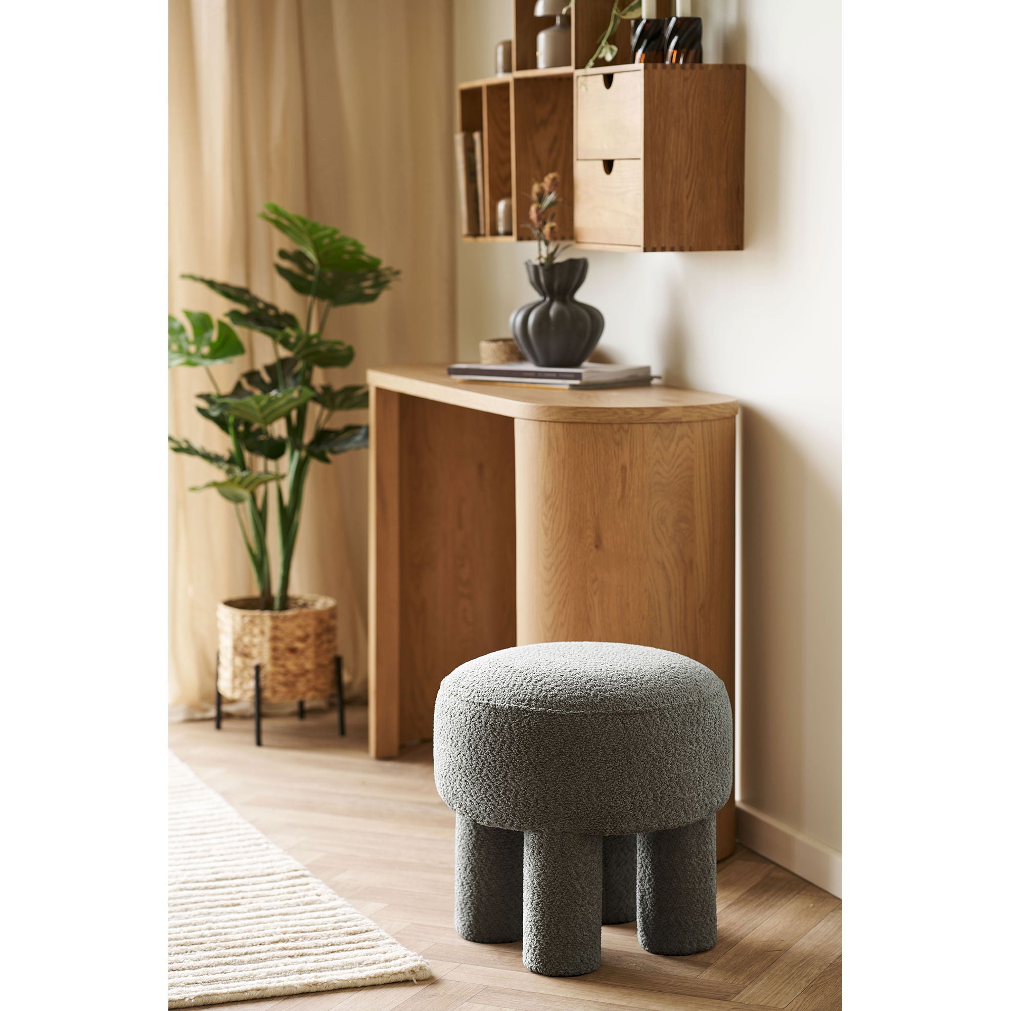 Canberra Puf - Puf, Cock Grey Ø43x43 cm, HN1312