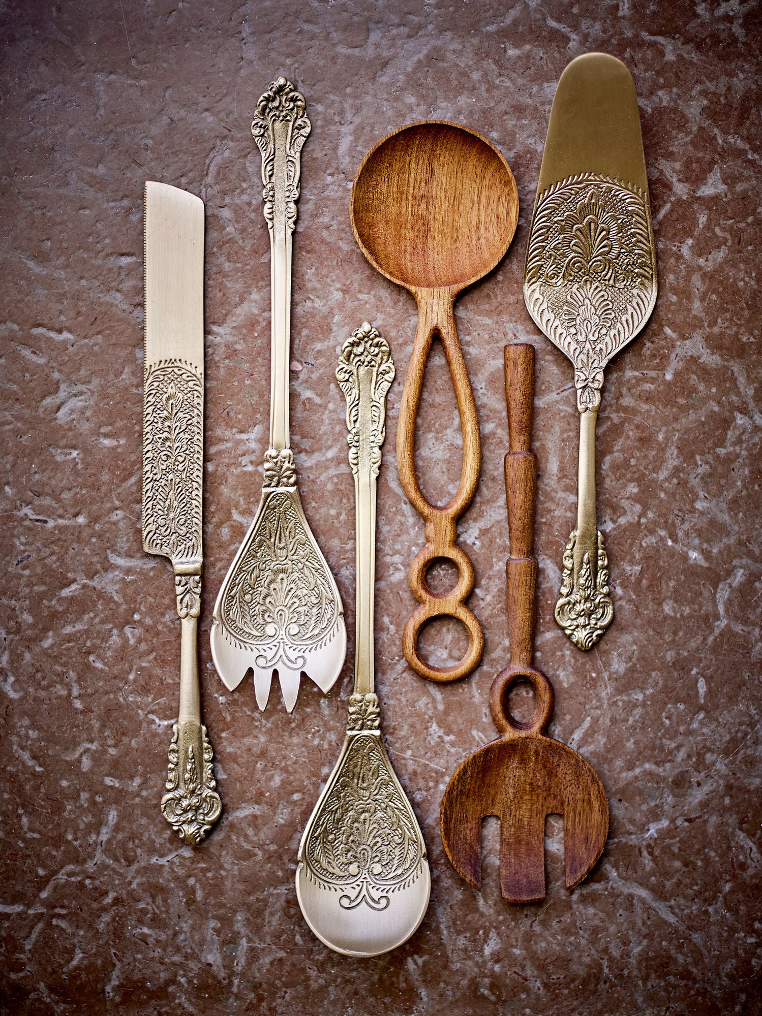 Bloomingville Kalima Salad Set, messing, messing