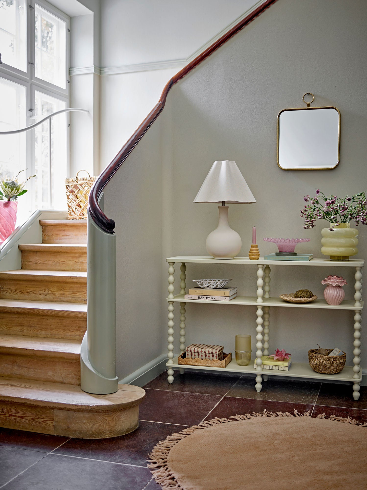 Bloomingville Heide bordlampe, hvitt, steingods