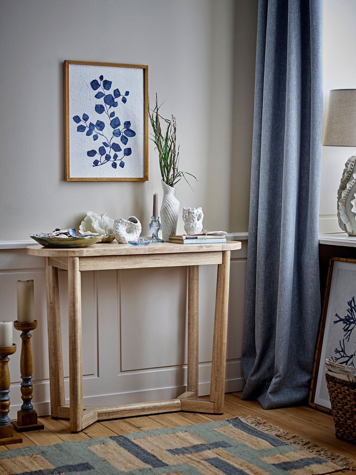 Creative Collection Serrone Console Table, Nature, Rubber Tree