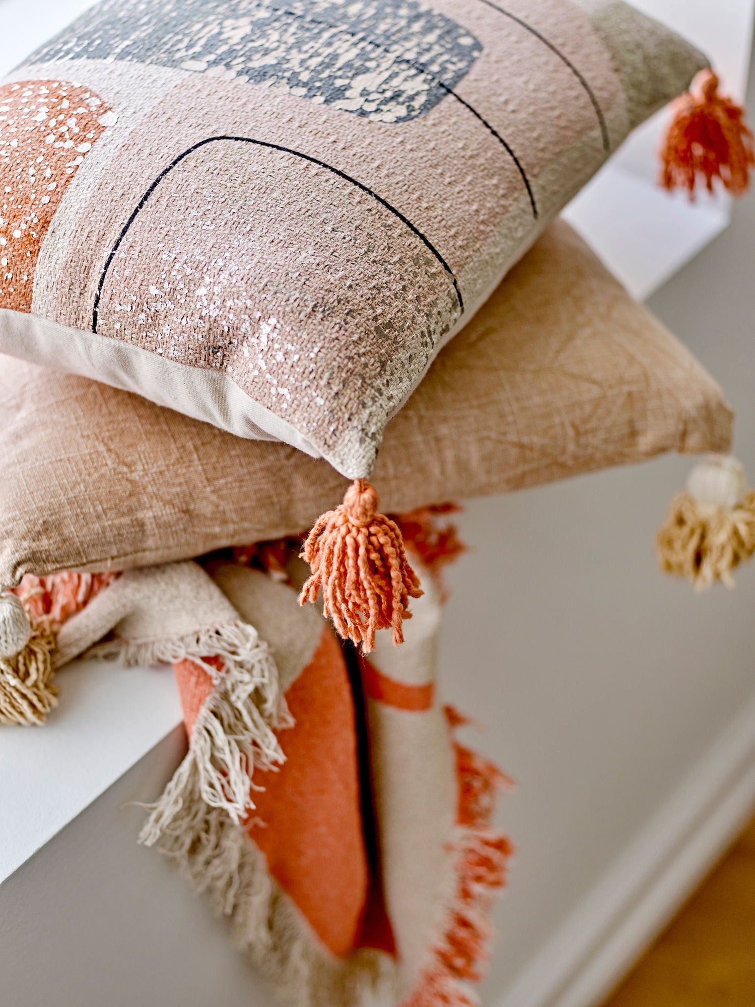 Bloomingville Lanzo -pute, oransje, bomull