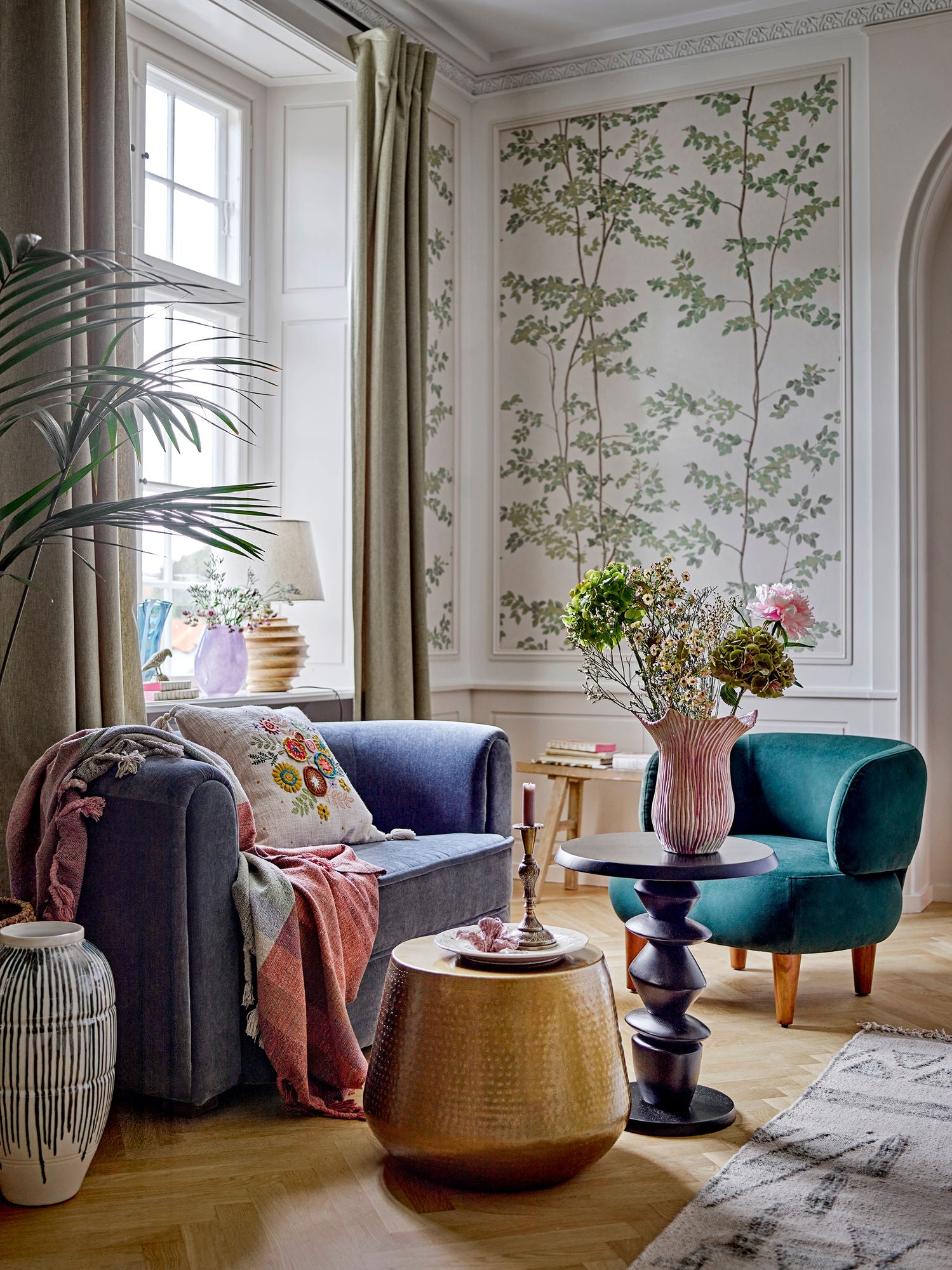 Creative Collection Malala sofa, blå, resirkulert polyester