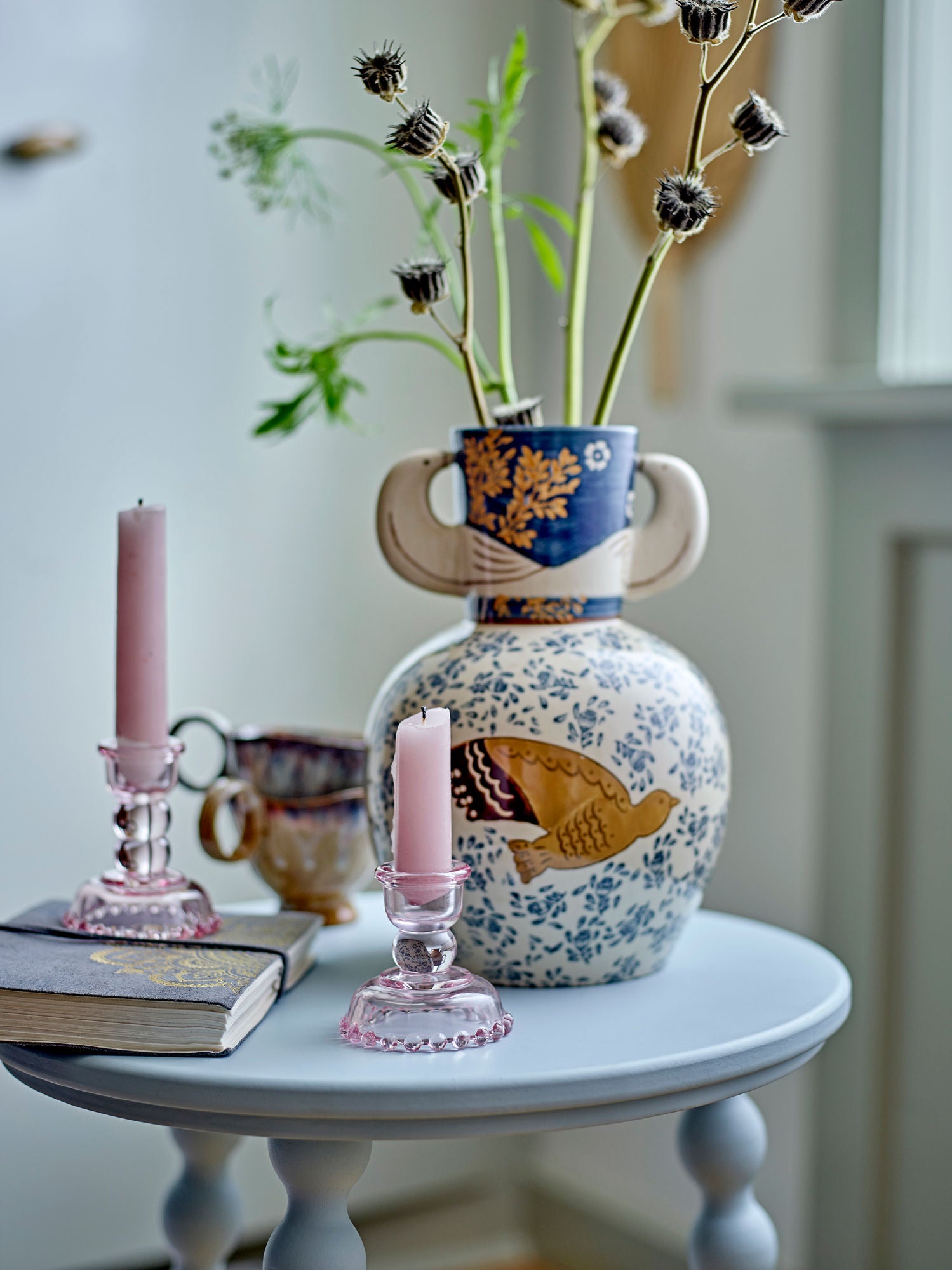 Bloomingville Hezha Vase, blå, steingods