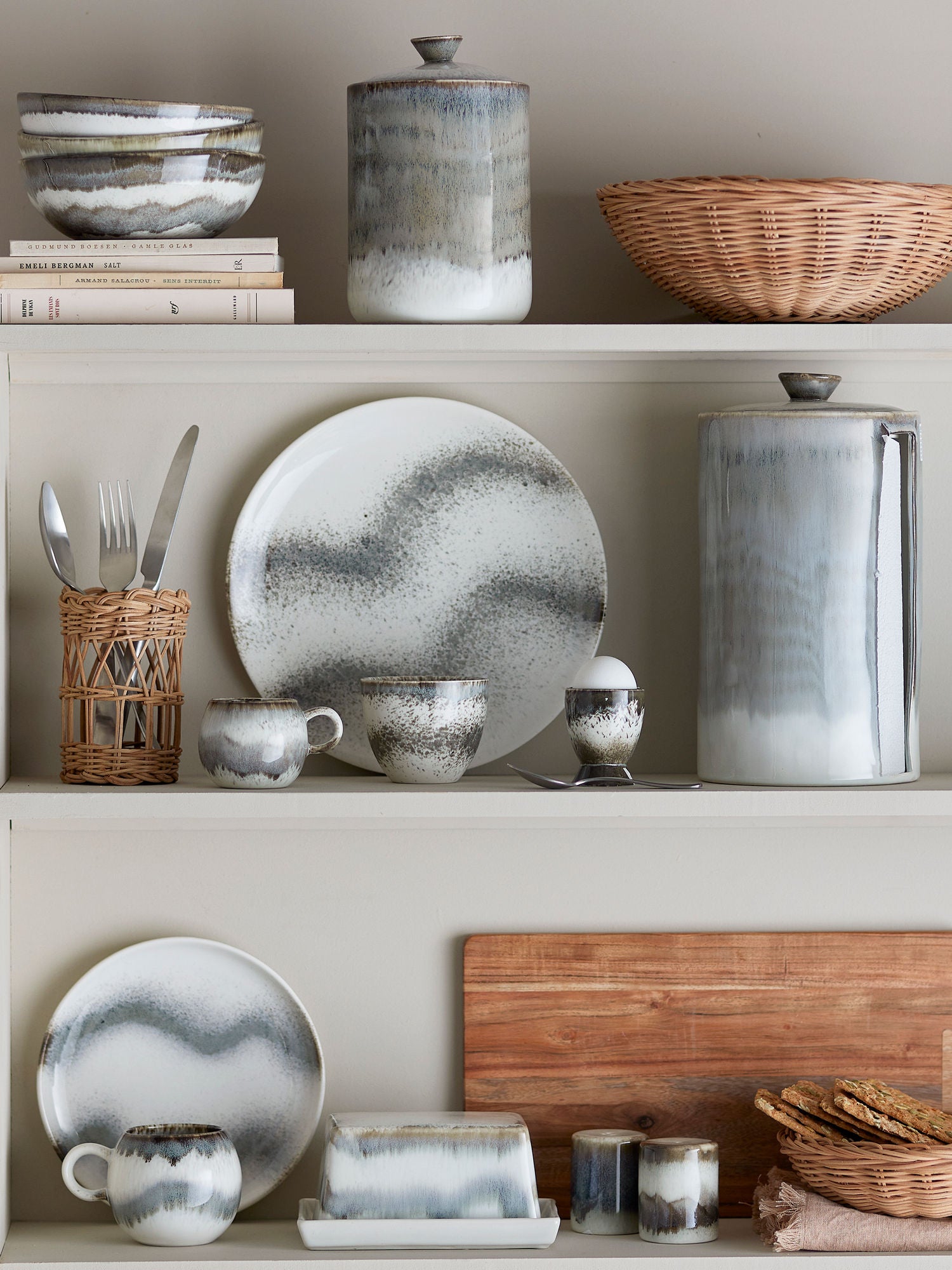 Bloomingville Paula Jar, Gray, Stoneware