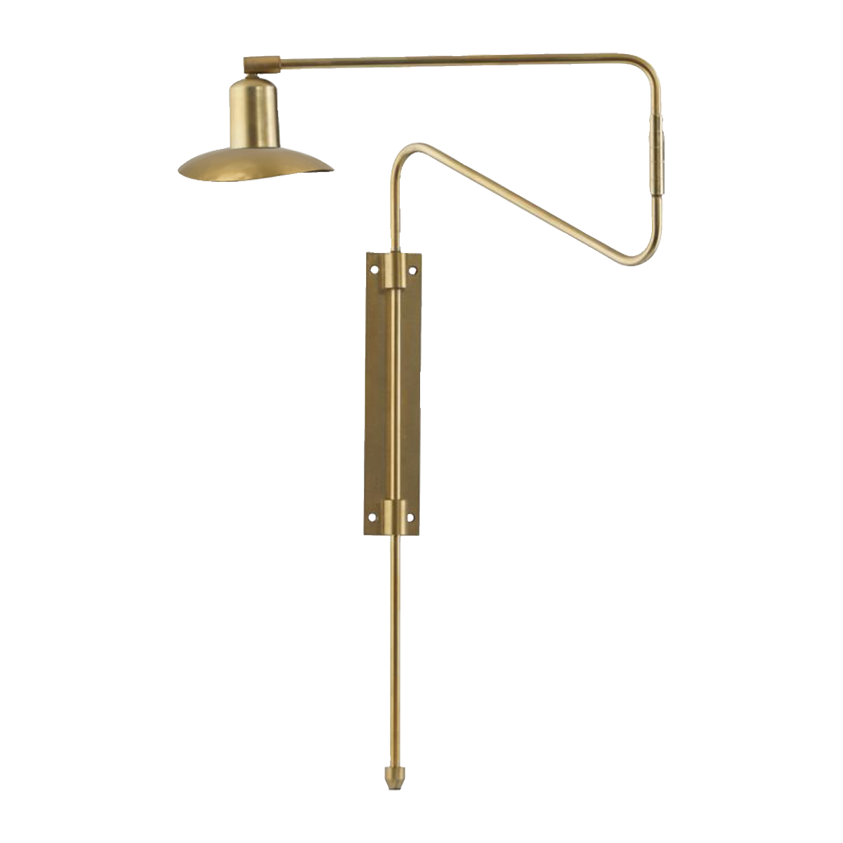 Vegglampe, hdswing, messing
