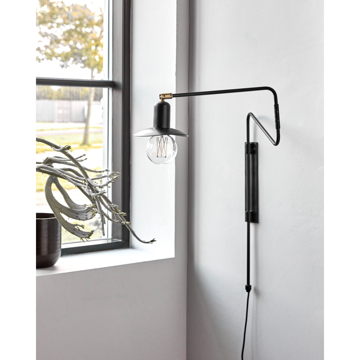 Vegglampe, hdswing, svart