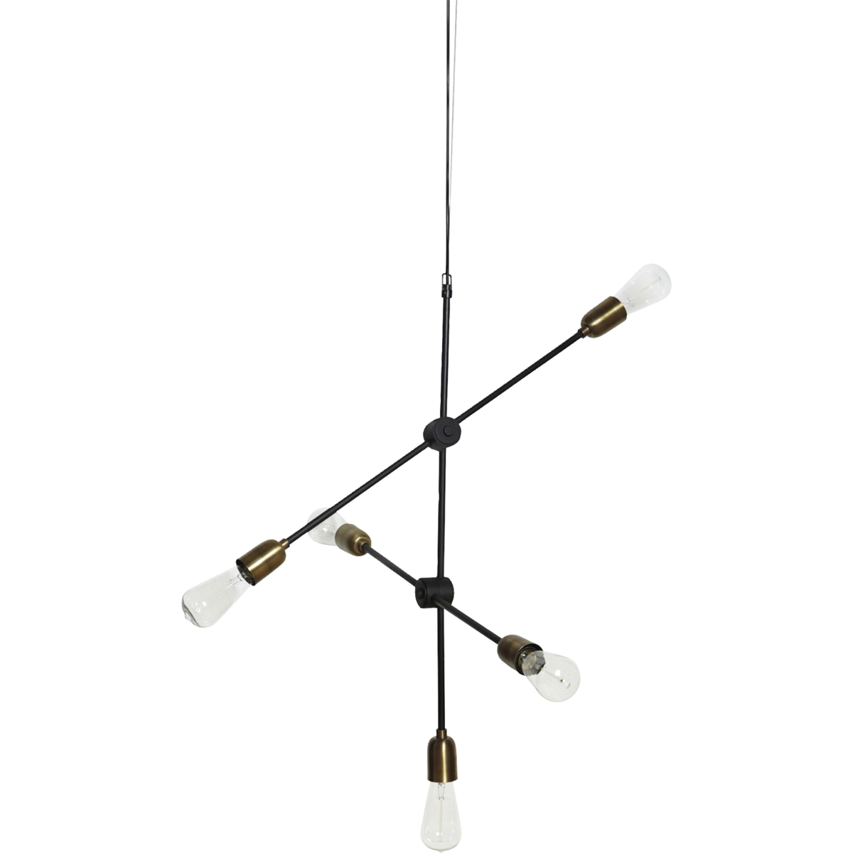Lampe, hdmolekylær, svart; messing