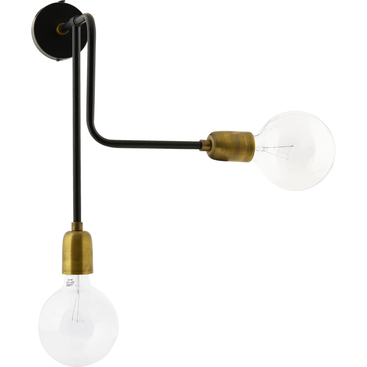Vegglampe, hdmolekylær, svart; Messing