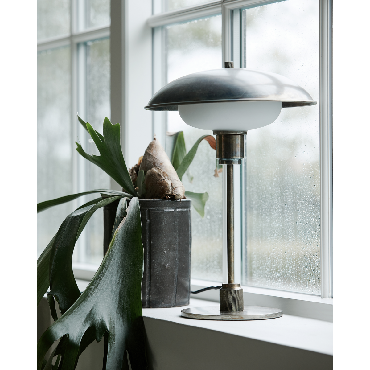 Bordlampe, hdboston, antikkbrun