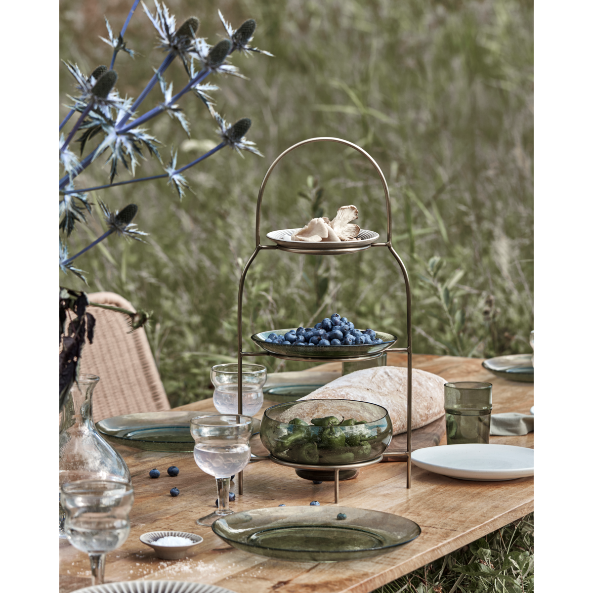 Platesett, hdsana, antikk messingfinish