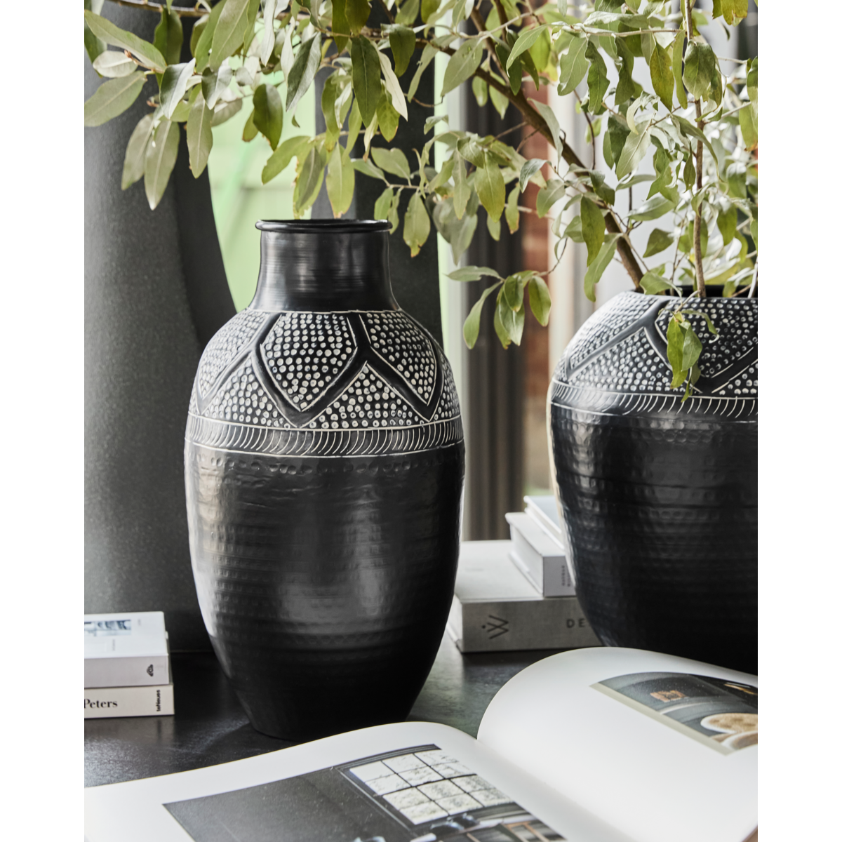 Vase, hdbloss, svart
