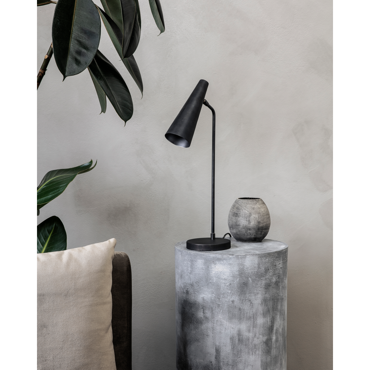 Bordlampe, hd, matte svart