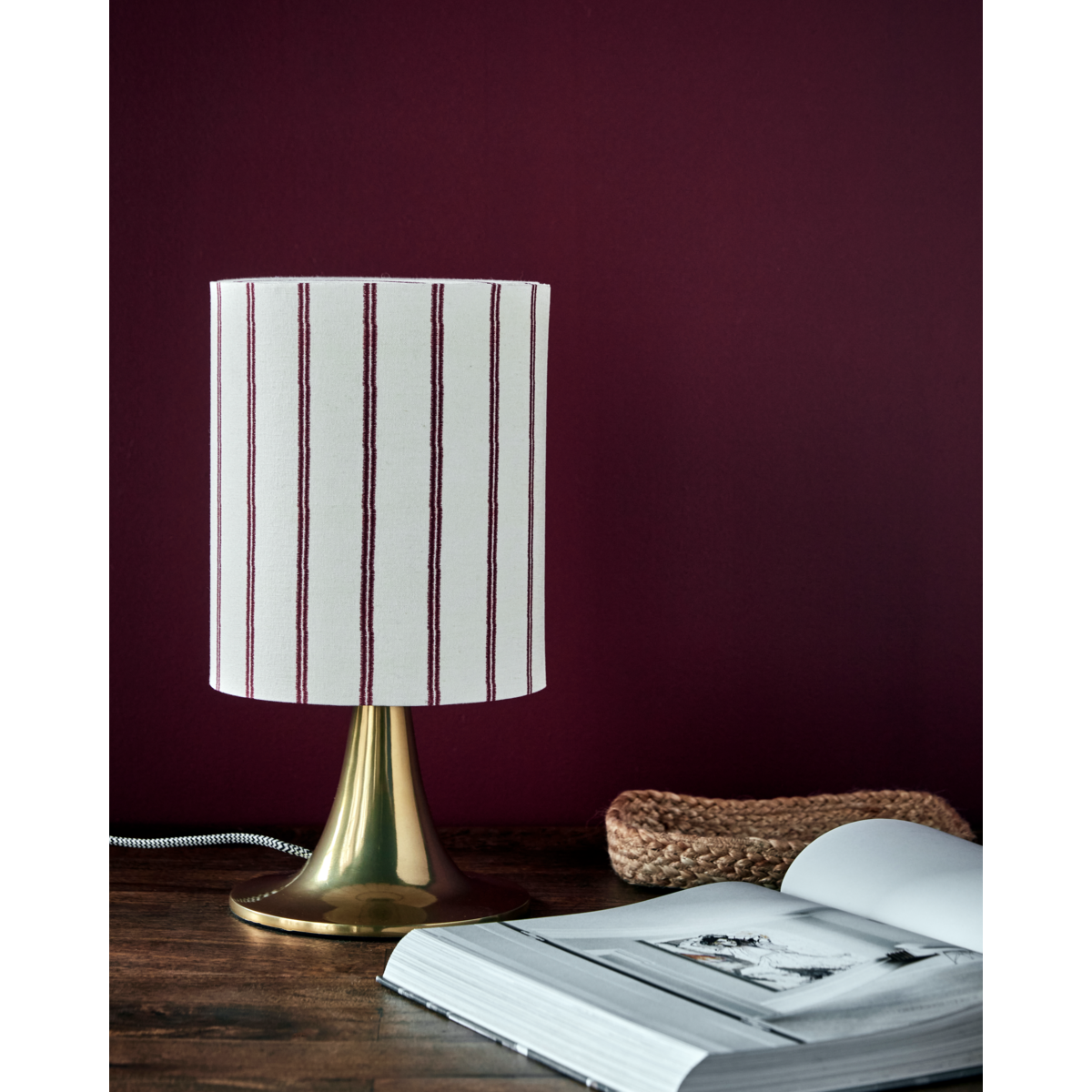 Bordlampe, hdtulip, antikk messing