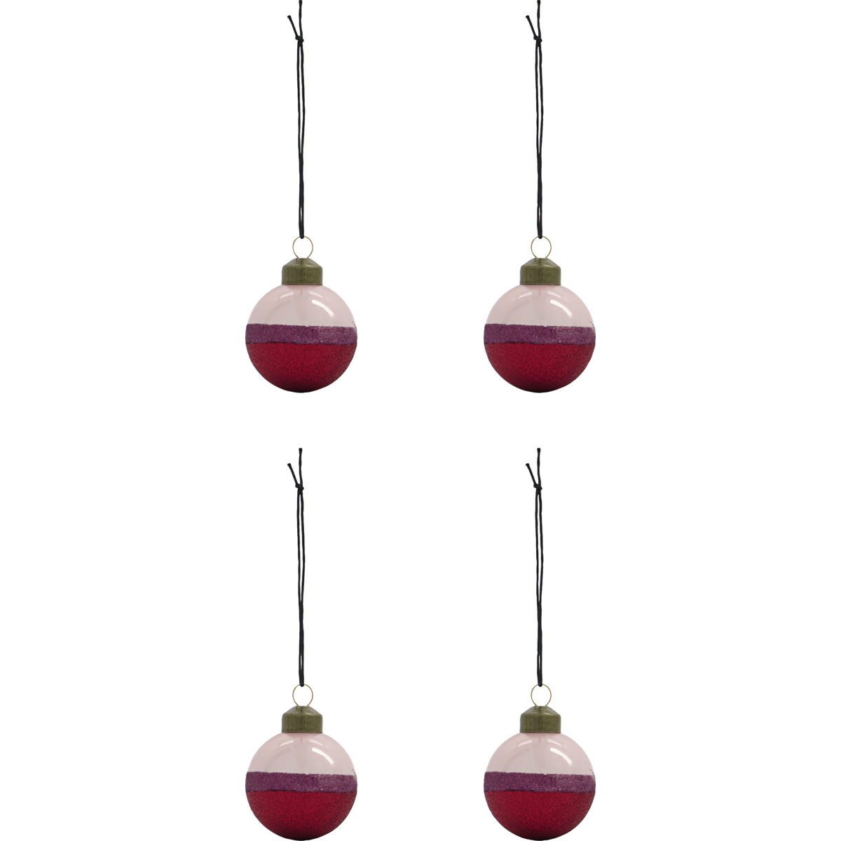 Julepynt, Hdstrip, rosa; rød