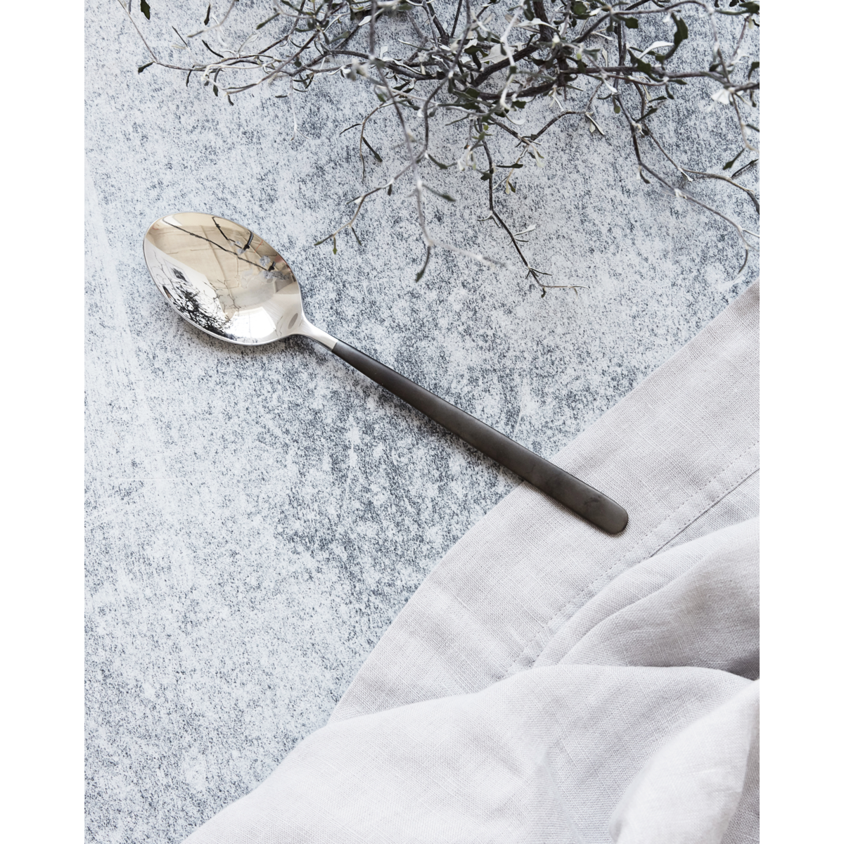 Huslege - skje, HDOX, svart; Sølv