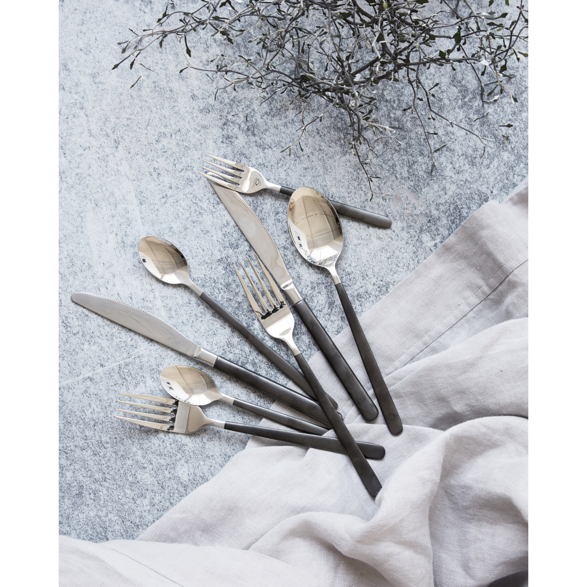 Huslege - skje, HDOX, svart; Sølv