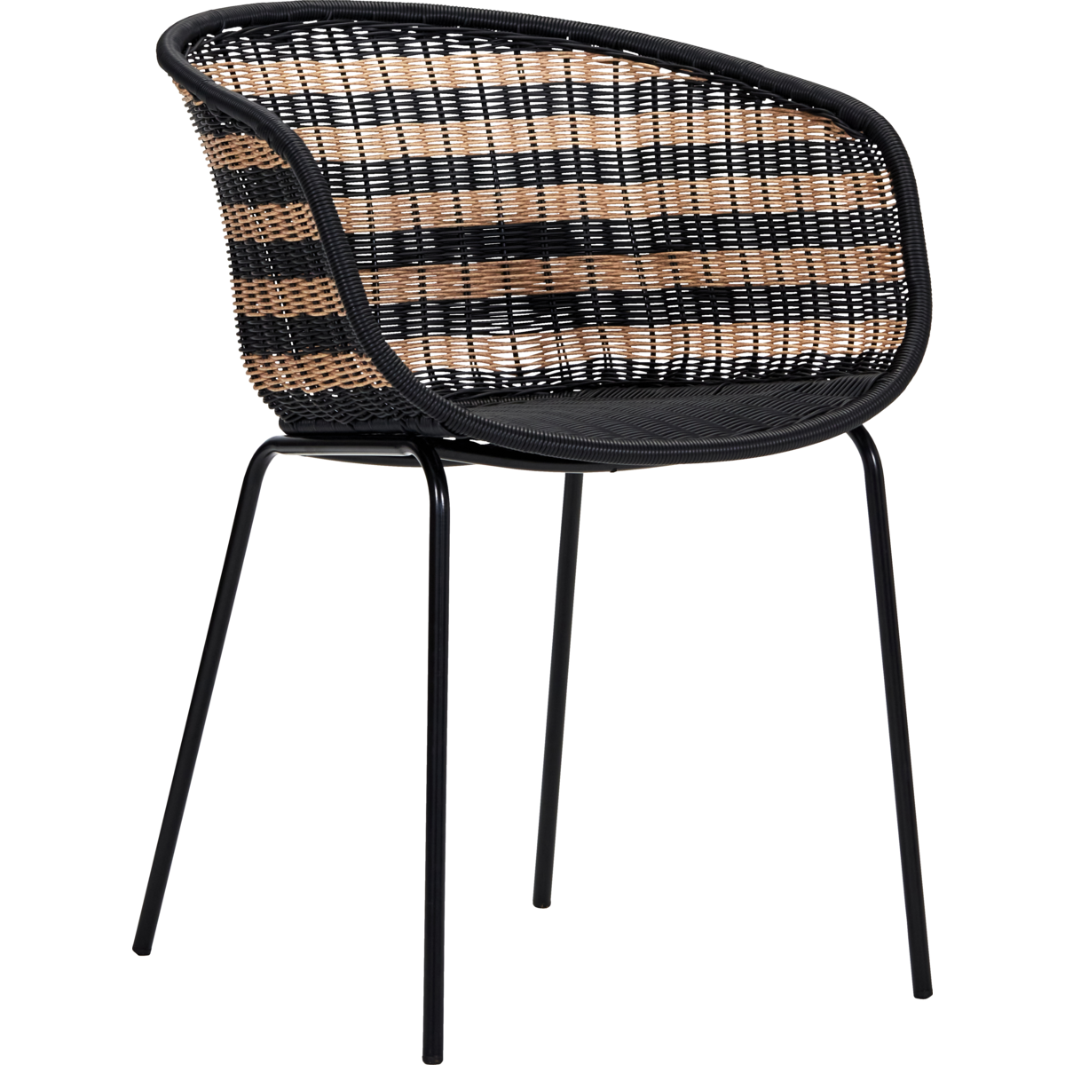 Lenestol, hdhapur, natur; svart