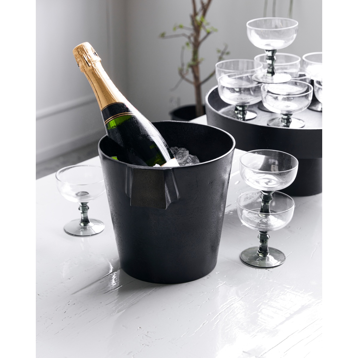 Vin kjøligere, hdbuck, brunet messing