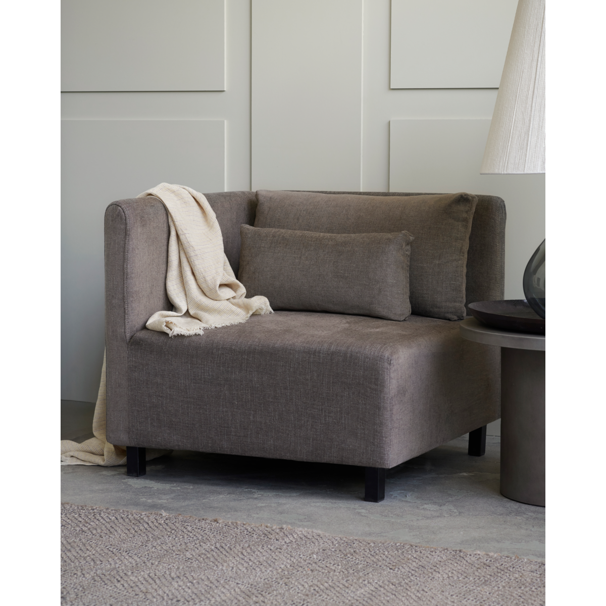Sofa, hjørneseksjon, Hdhazel Night, Gray; brun