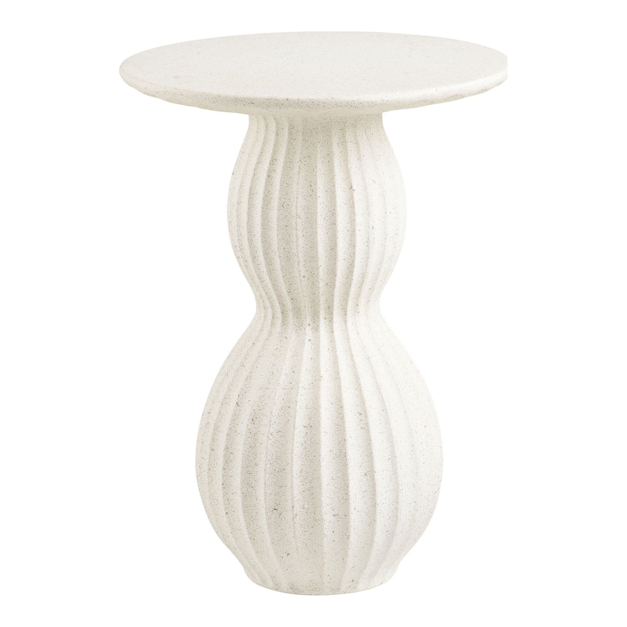 Newtown Side Table - Side Table, Fiberclay, White Ø40x55 cm