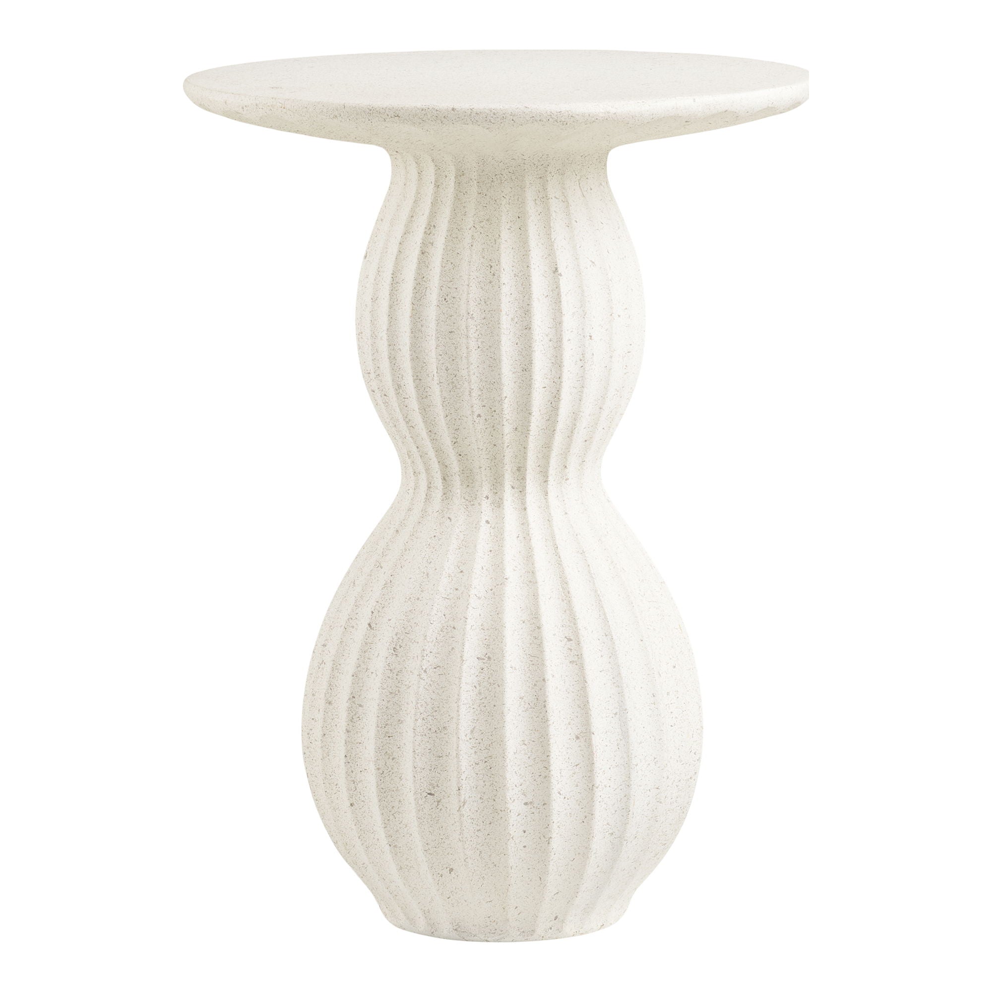 Newtown Side Table - Side Table, Fiberclay, White Ø40x55 cm