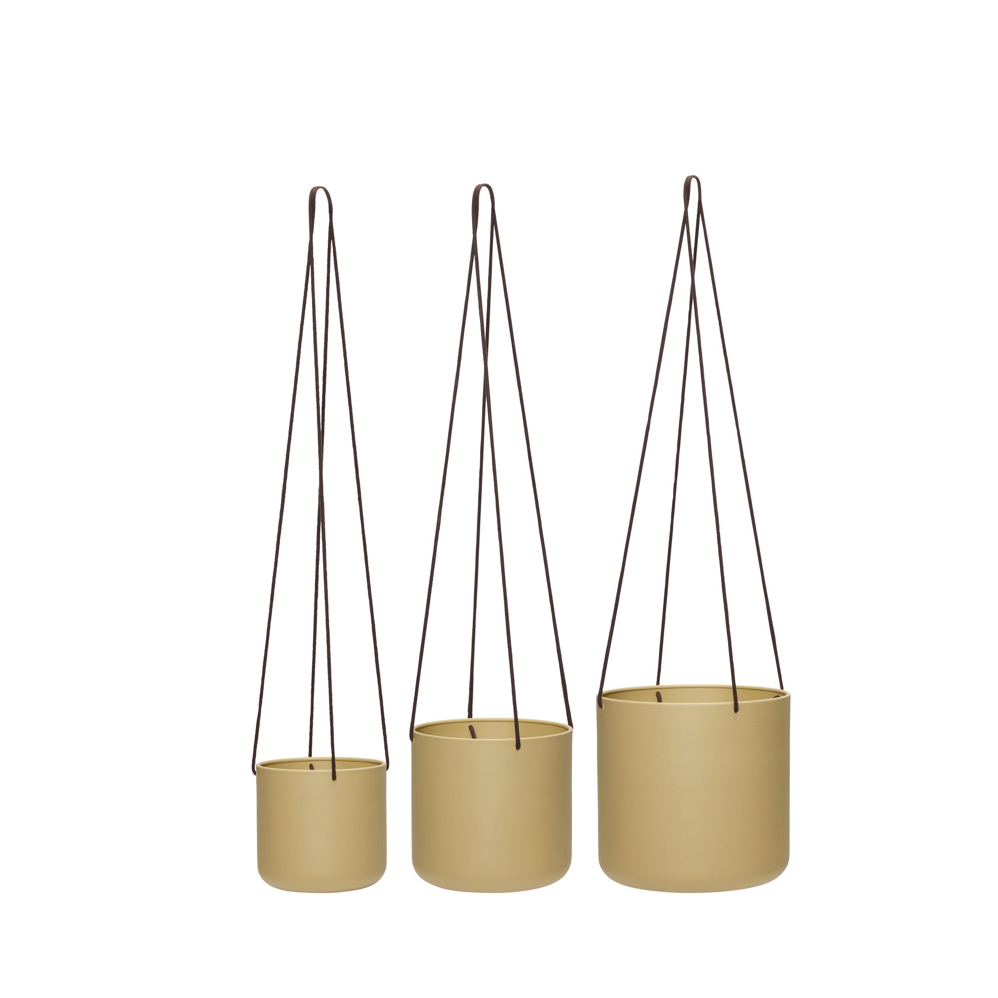 Bloom Hanging Potty Stort Khaki (sett med 3) - Ø17XH16, Ø21XH20, Ø25XH24cm