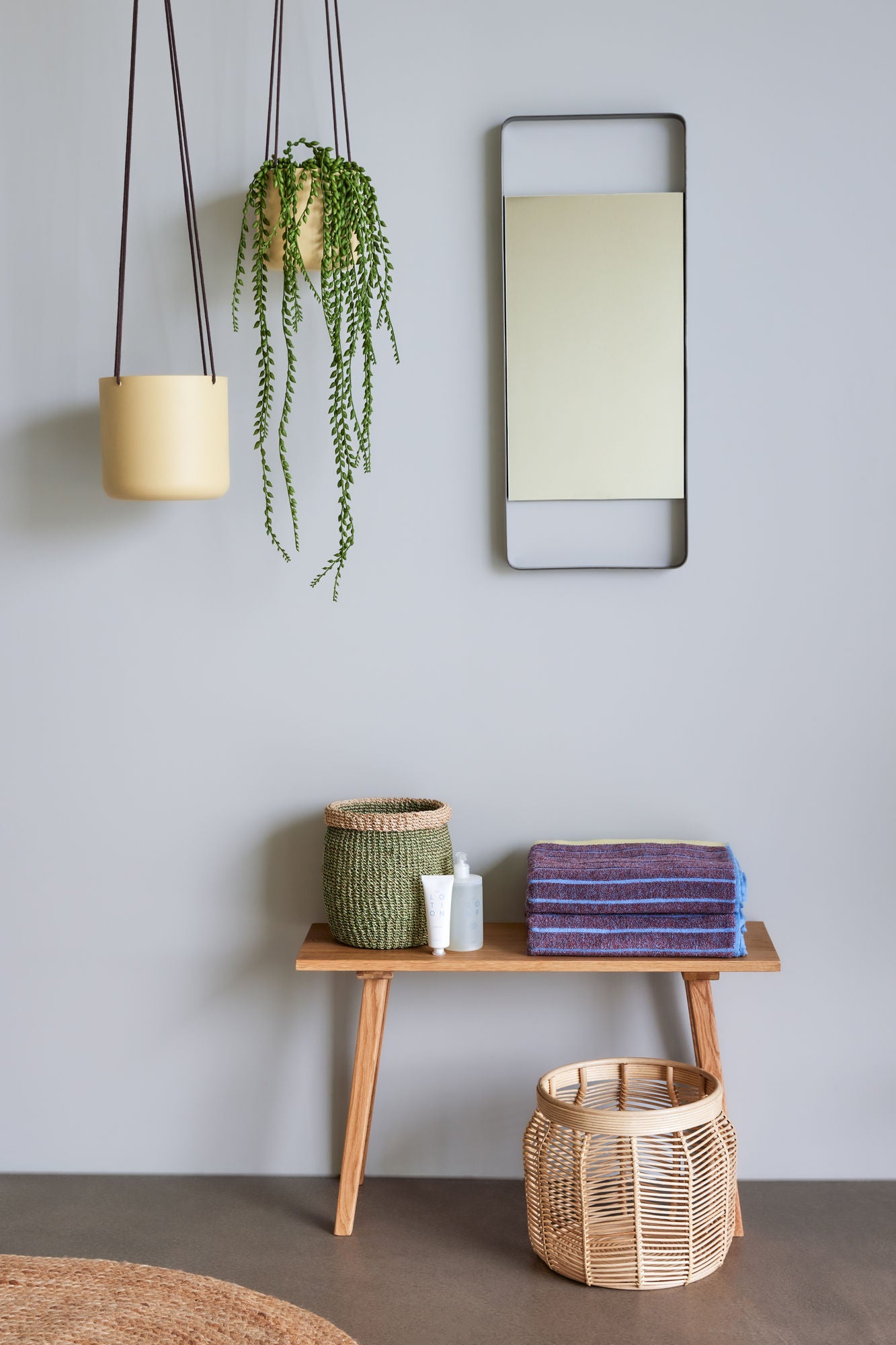 Bloom Hanging Potty Stort Khaki (sett med 3) - Ø17XH16, Ø21XH20, Ø25XH24cm