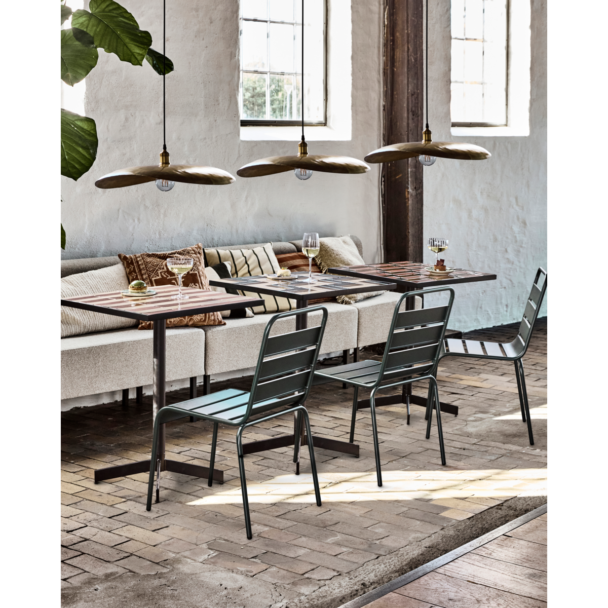 Cafe Table, Hdgeometric, Brown; blå