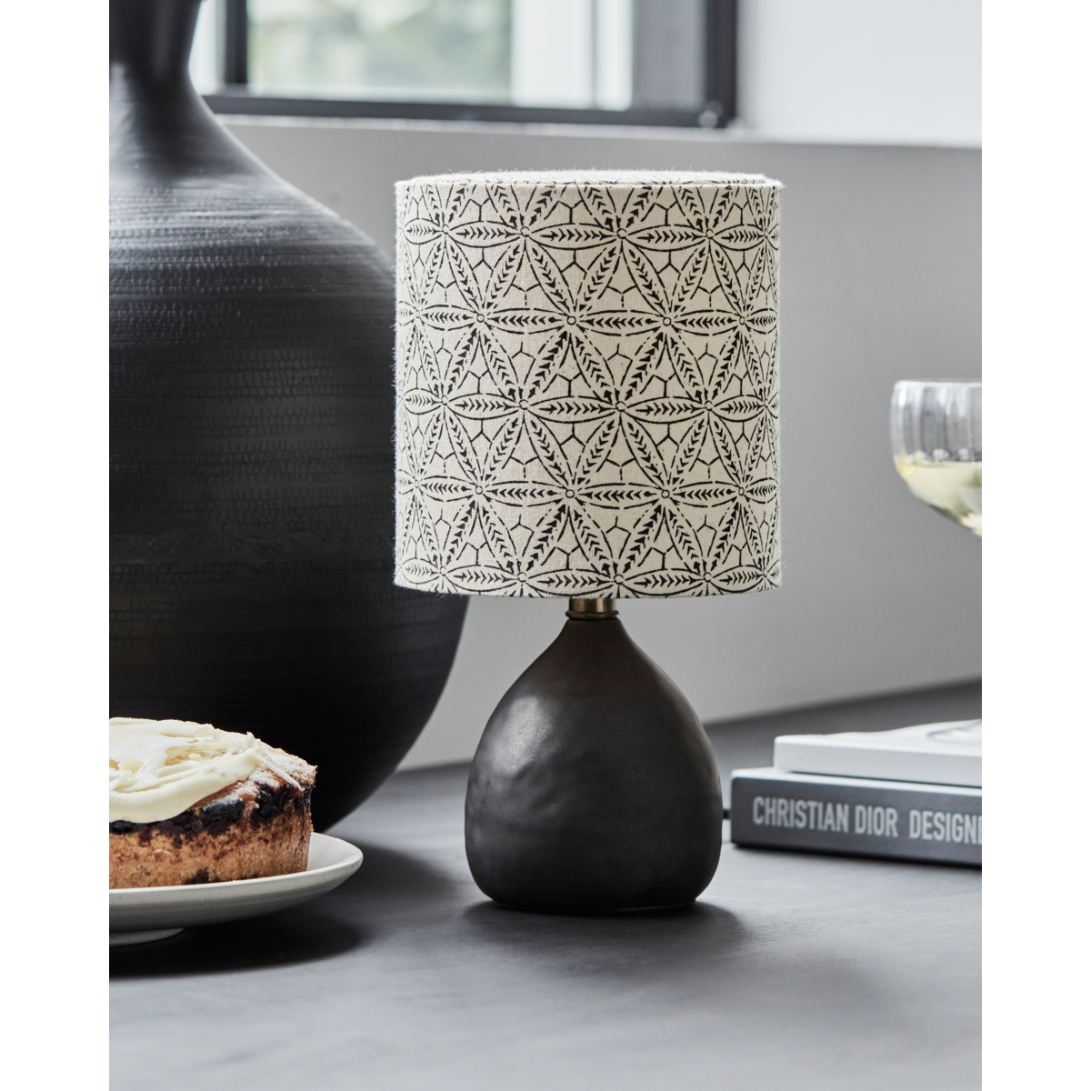 Bordlampe, hdflores, svart