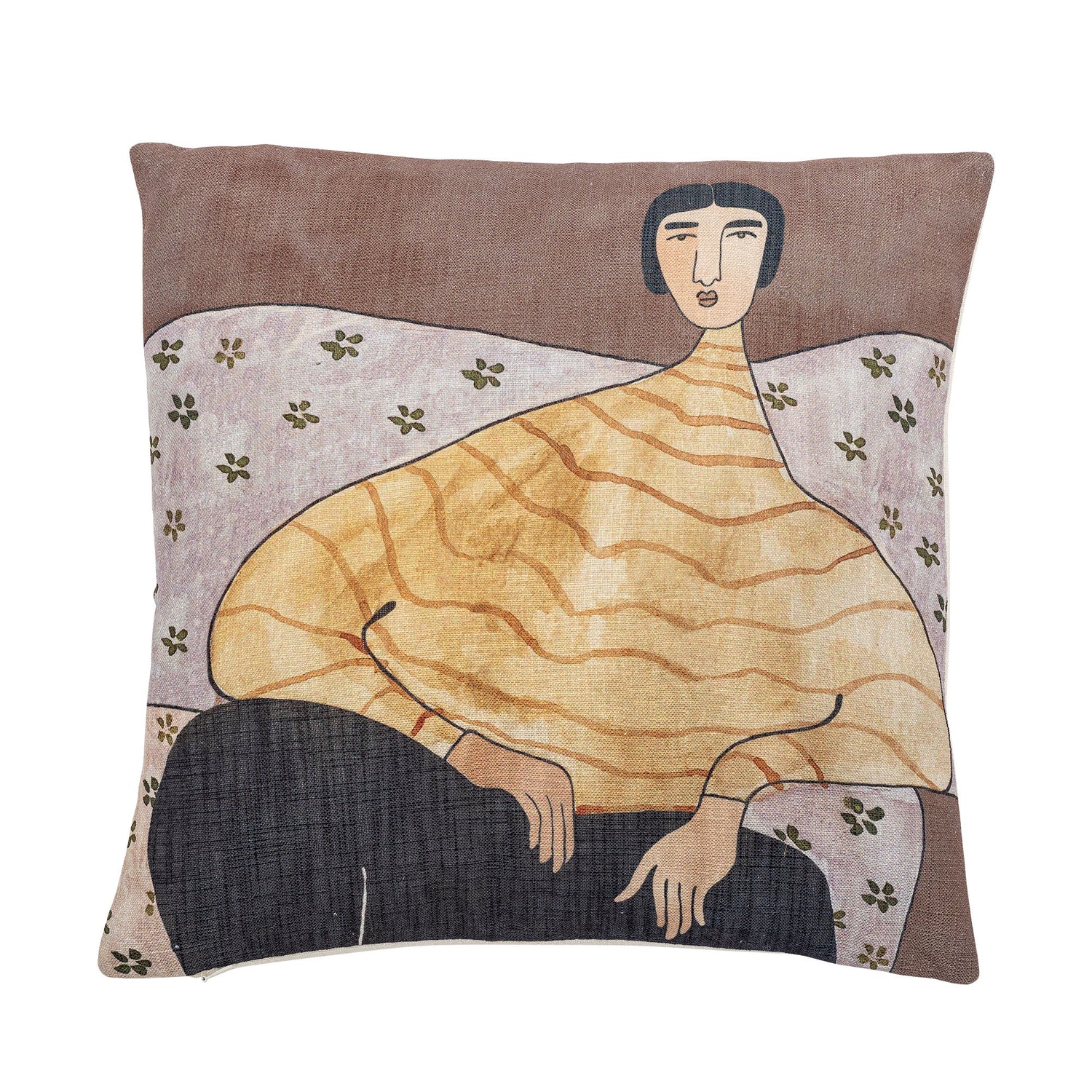 Bloomingville Zita Pillow, gul, polyester