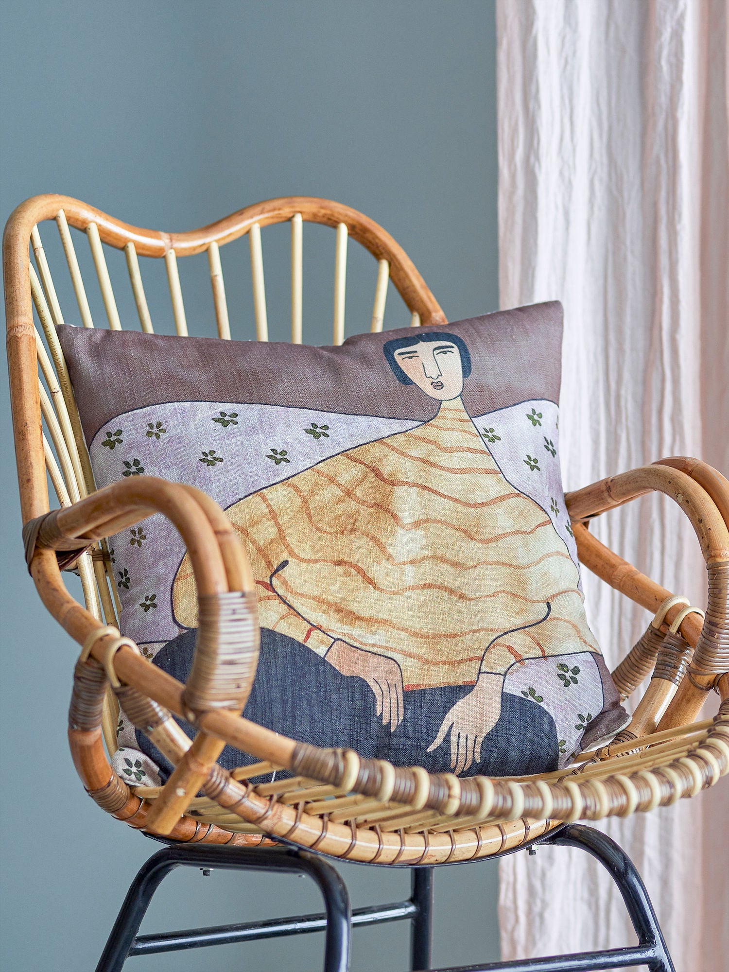 Bloomingville Zita Pillow, gul, polyester