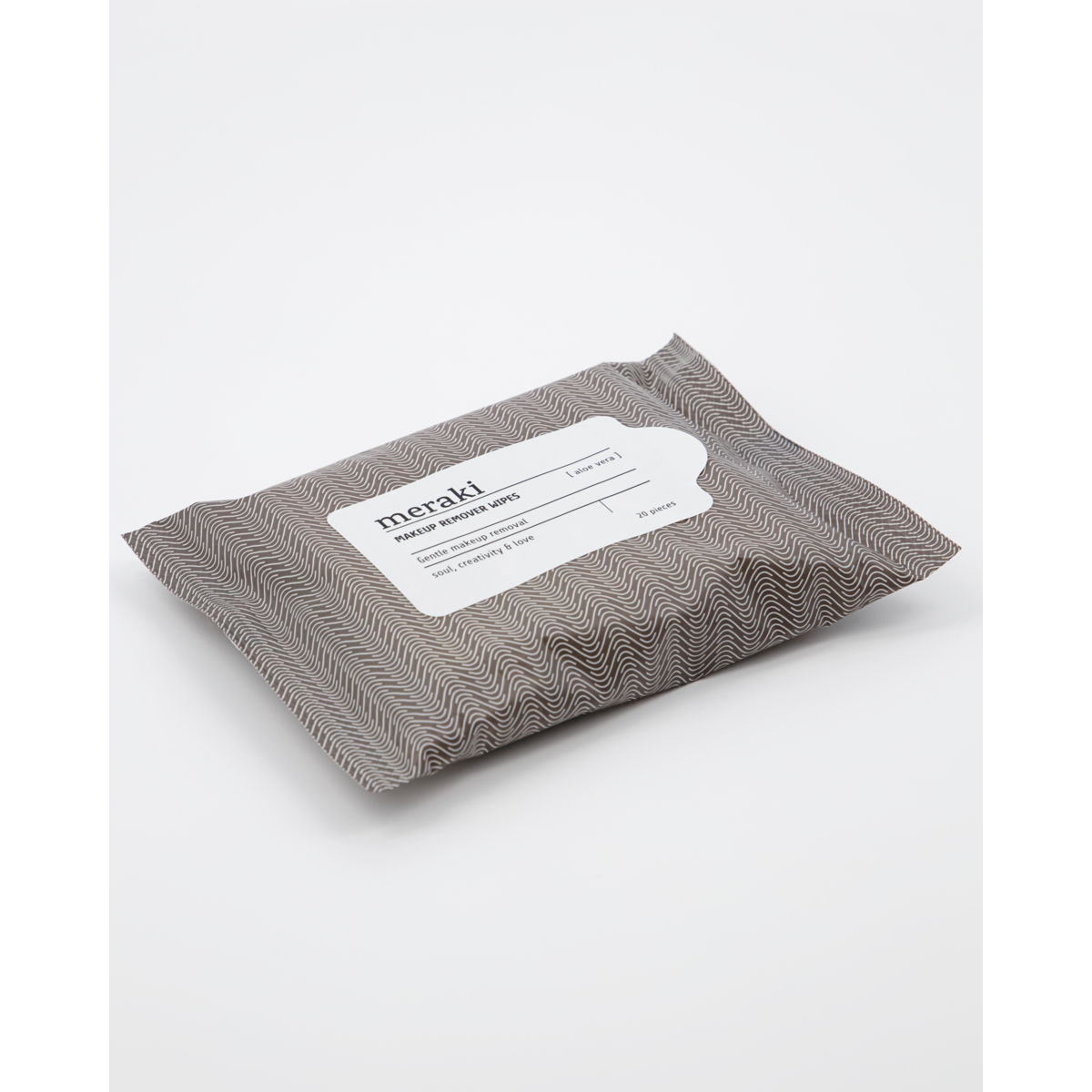 Makeup Remover Wipes, Aloe Vera, Hot Grey; hvit