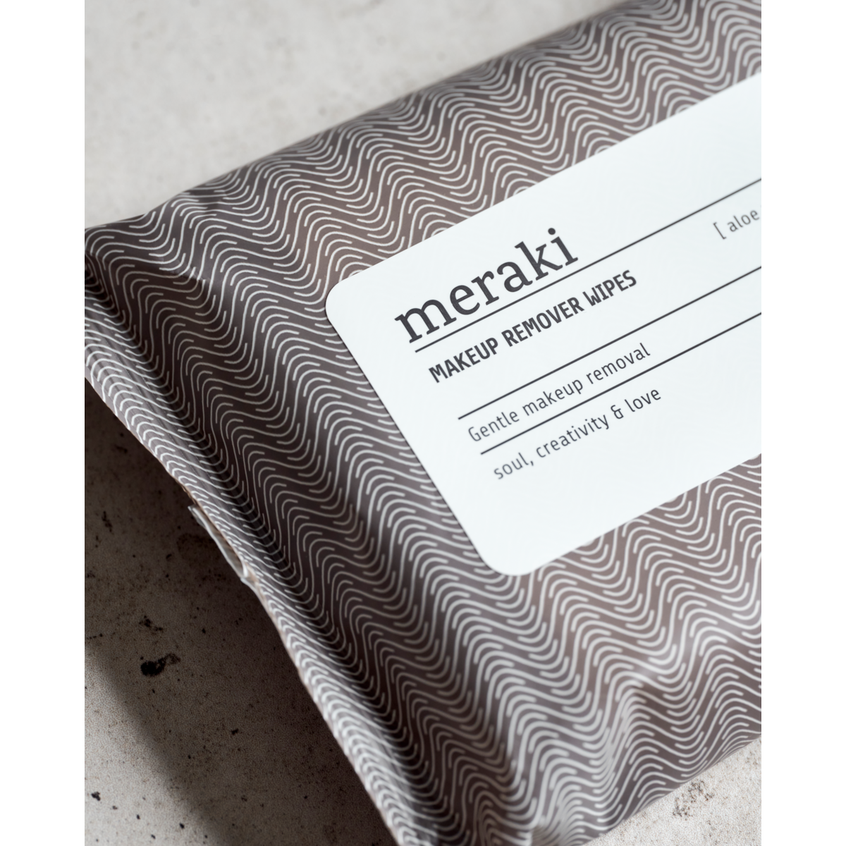 Makeup Remover Wipes, Aloe Vera, Hot Grey; hvit